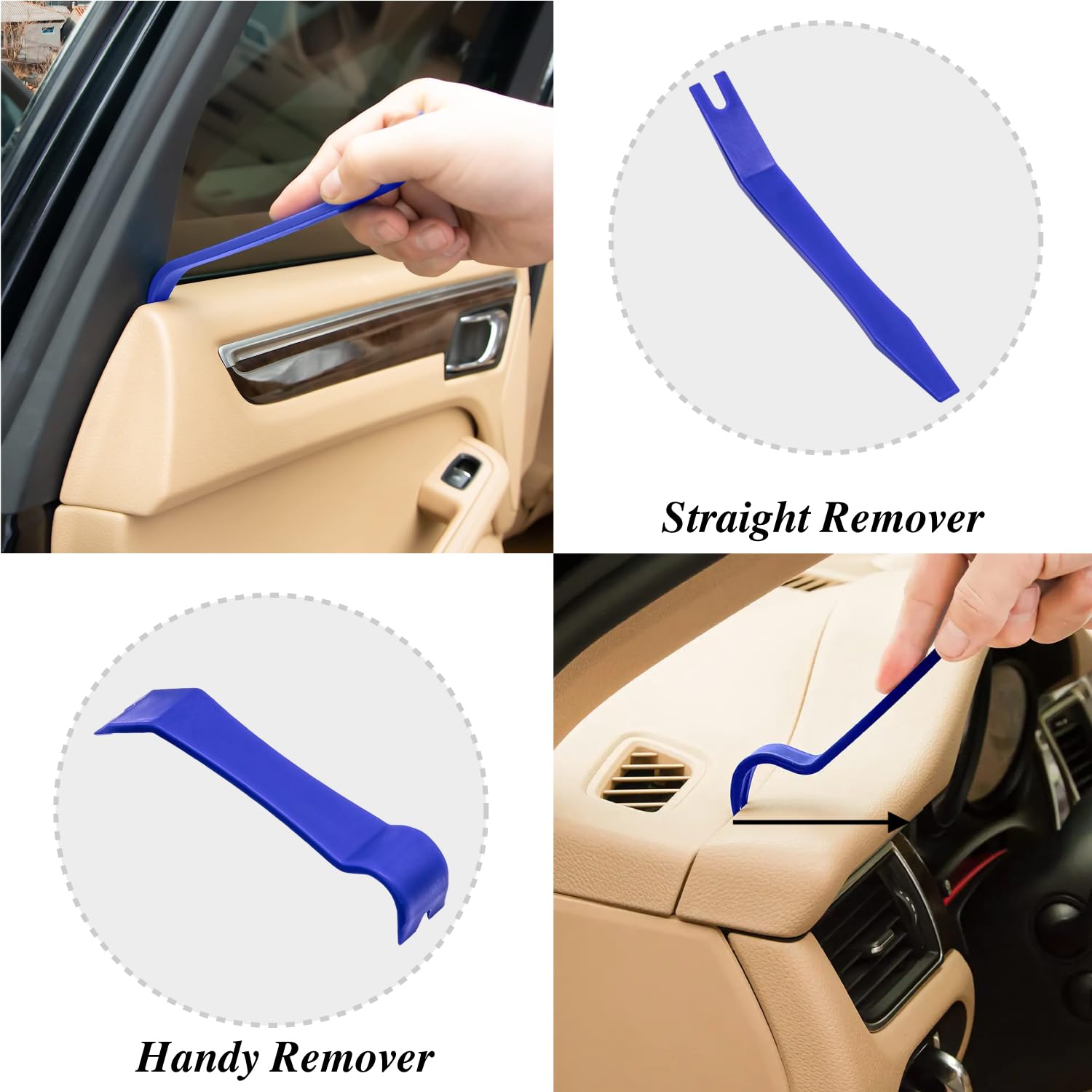 5PCS Auto Trim Removal Tool Kit - No Scratch Plastic Pry Tools for Car Panel, Door & Window Fastener Removal - Vehicle Dash Radio Audio Installation Set (Blue) - Perfect for DIY Car Repairs & Professional Auto Detailing