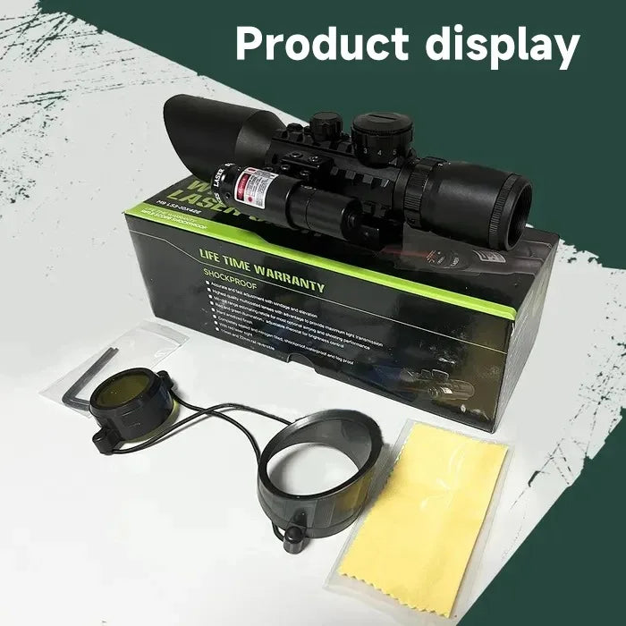 10x42E Hunting Rifle Scope - 3-9x Adjustable Magnification, Sniper Tactical Optics with Reticle Sight - Compatible with 11mm & 20mm Rail Mounts (M9 Model) for Outdoor Shooting & Tactical Missions