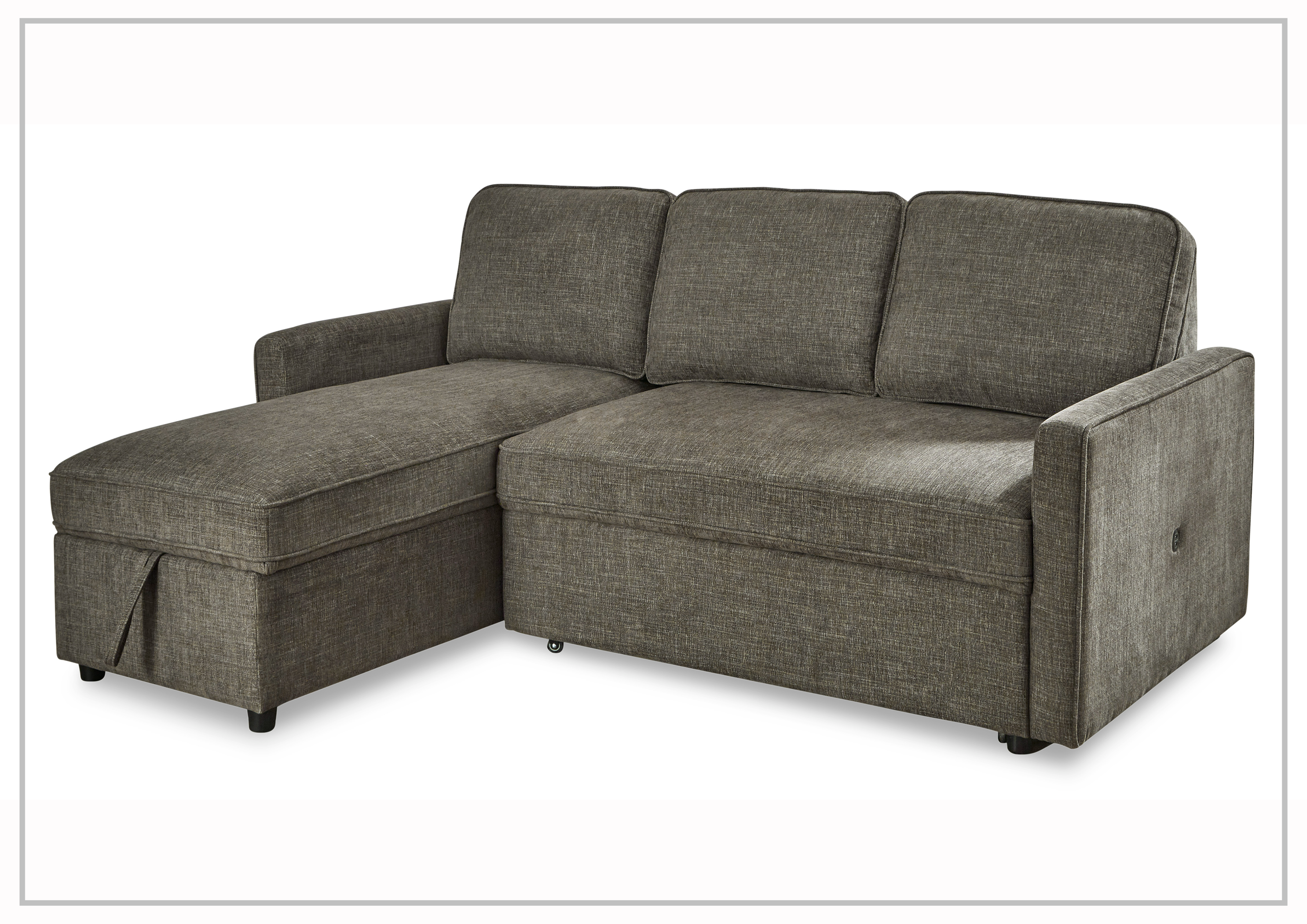 Gio Italia Kyle Fabric L-Shaped Sectional Sofa Bed with Chaise Lounge & Storage | Convertible Sleeper Sofa for Small Spaces, Living Room, Guest Room & Apartments
