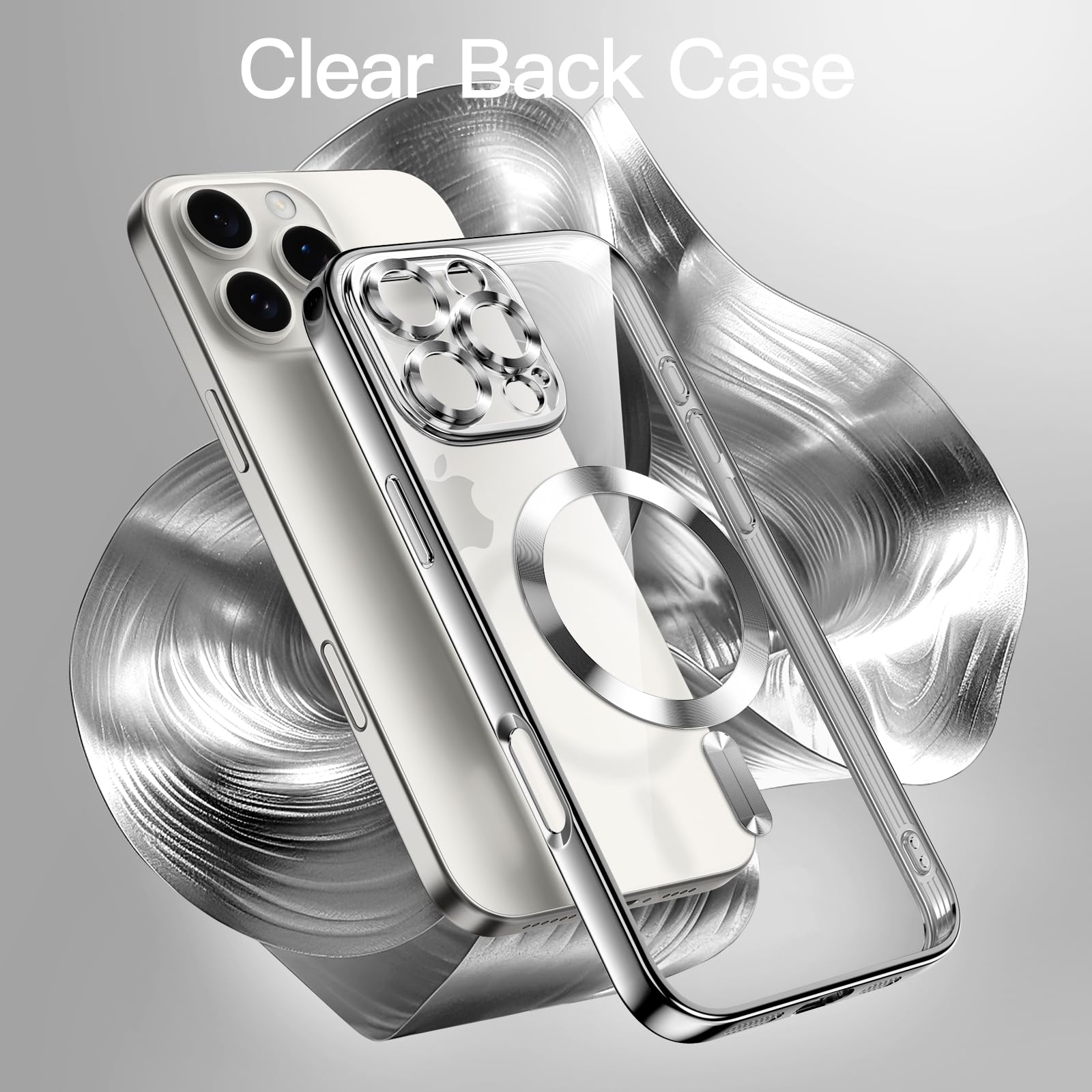 JETech Ultra Thin Clear Case for iPhone 16 Pro 6.3-Inch | Shockproof TPU Cover with Camera Protection | MagSafe Compatible Wireless Charging | Silver Electroplated Phone Case | Perfect for Daily Use, Travel & Outdoor Activities