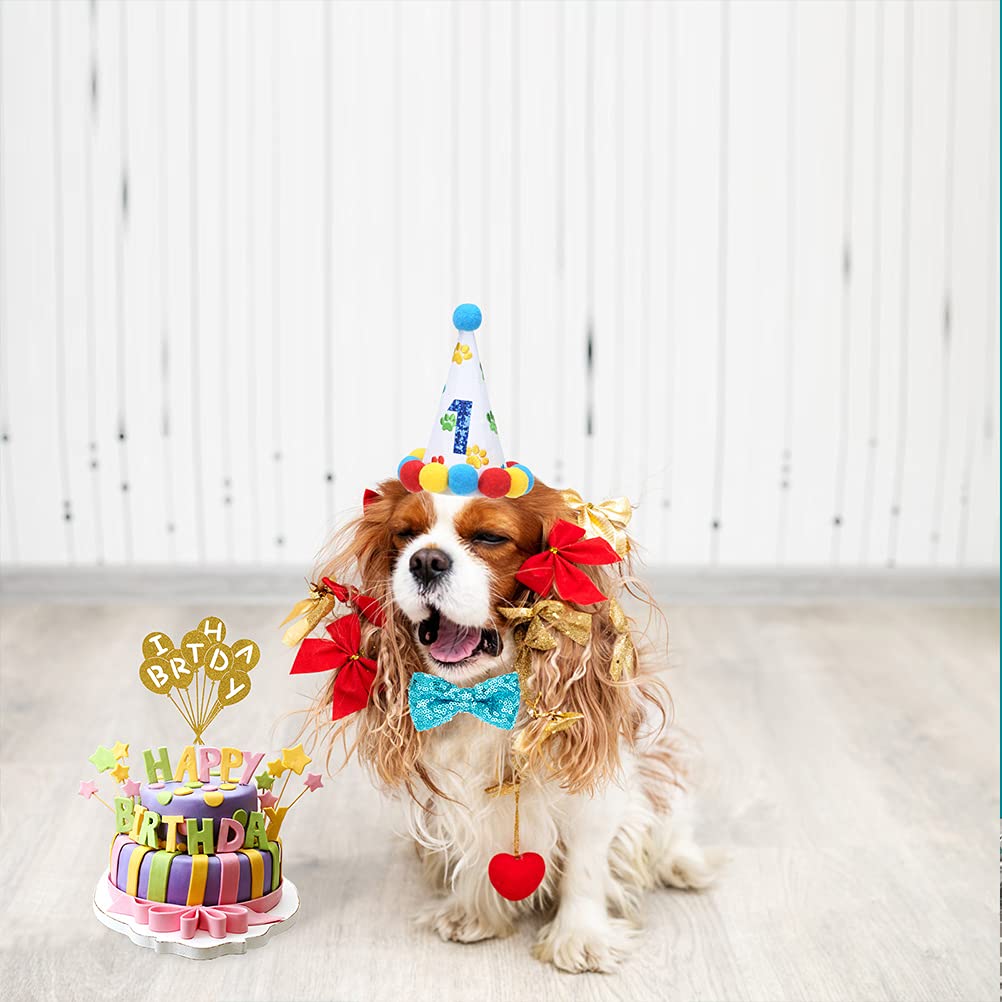 **EXPAWLORER 5-in-1 Dog Birthday Party Supplies Set – Cute Dog Birthday Hat, Bandana, Collar & Decorations – Perfect Pet Gifts for Puppy Birthday Celebrations, Photo Shoots & Special Occasions**