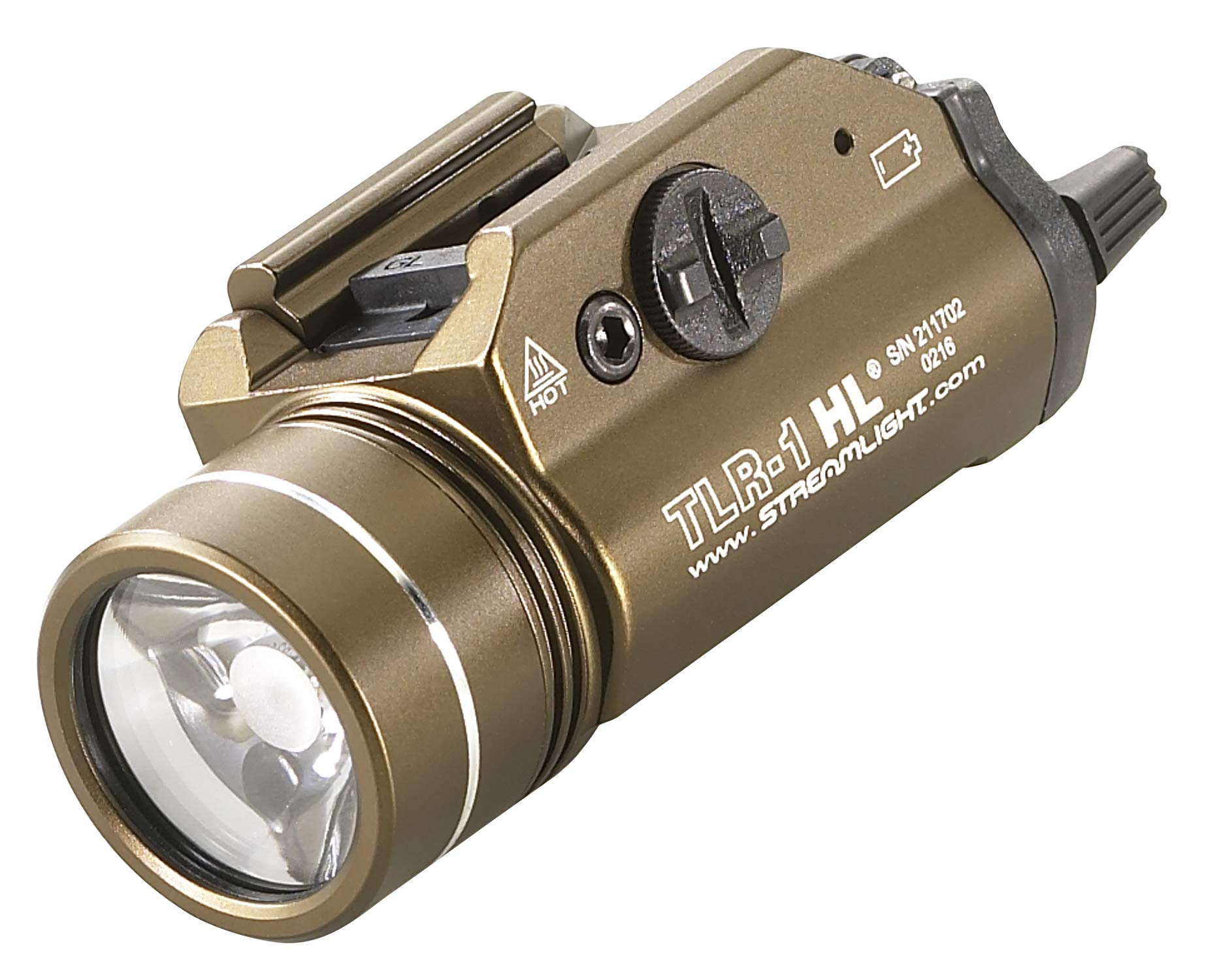 Streamlight 69888 TLR-1 HL 1000-Lumen Tactical Weapon Light with Long Gun Kit - Includes Remote Pressure Switch, Mounting Clips & Safe Off Feature (Flat Dark Earth) - Perfect for Home Defense, Hunting & Tactical Firearms Use
