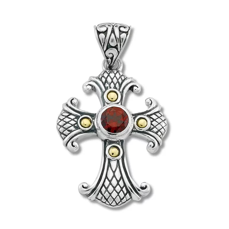 Rinjani Pendant Necklace with Natural Garnet Stone - Elegant Jewelry for Women, Perfect for Weddings, Parties & Everyday Wear