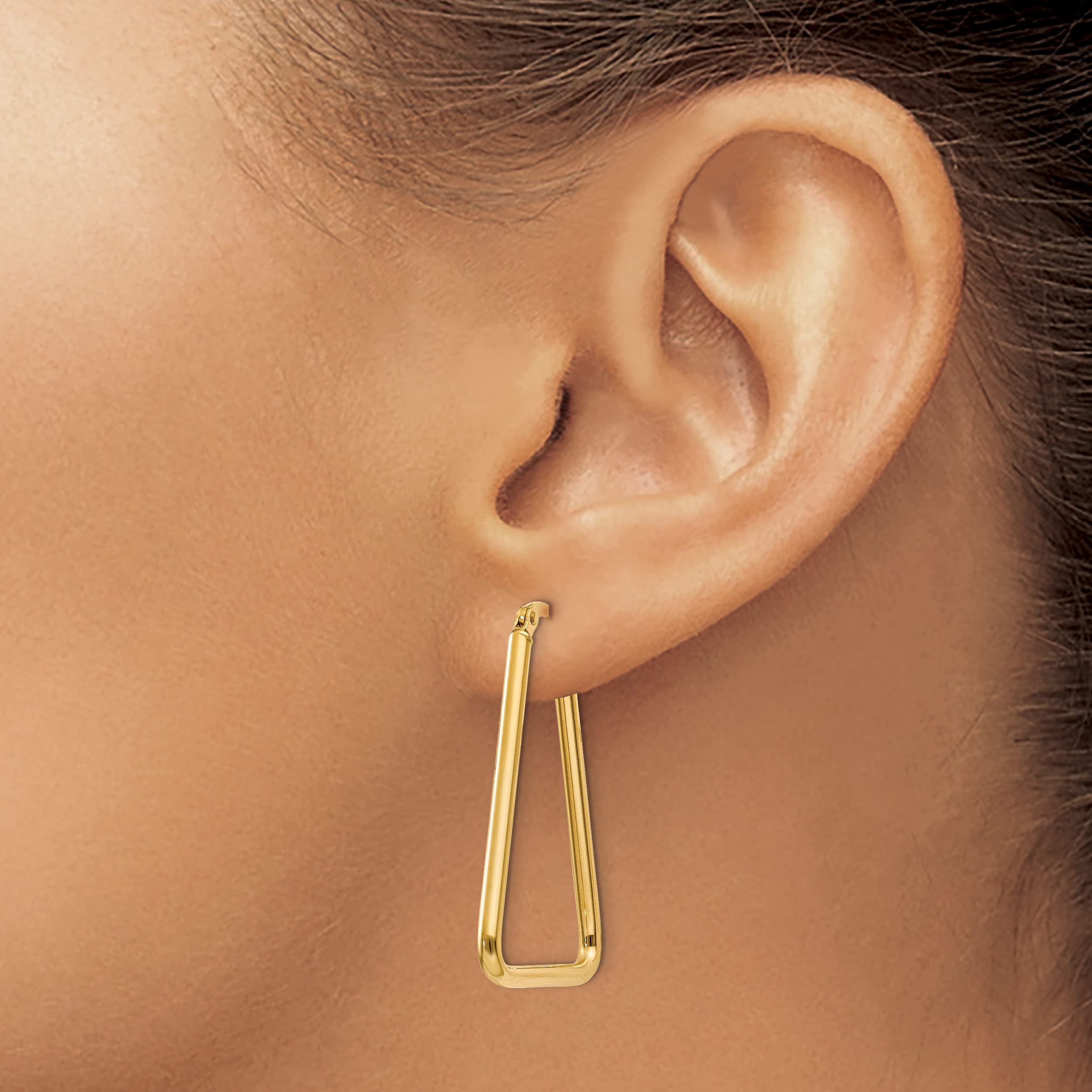 Avariah 14K Yellow Gold Geometric Hoop Earrings 32.5mm - Italian Made Luxury Jewelry for Women - Perfect for Everyday Wear, Date Nights & Special Occasions
