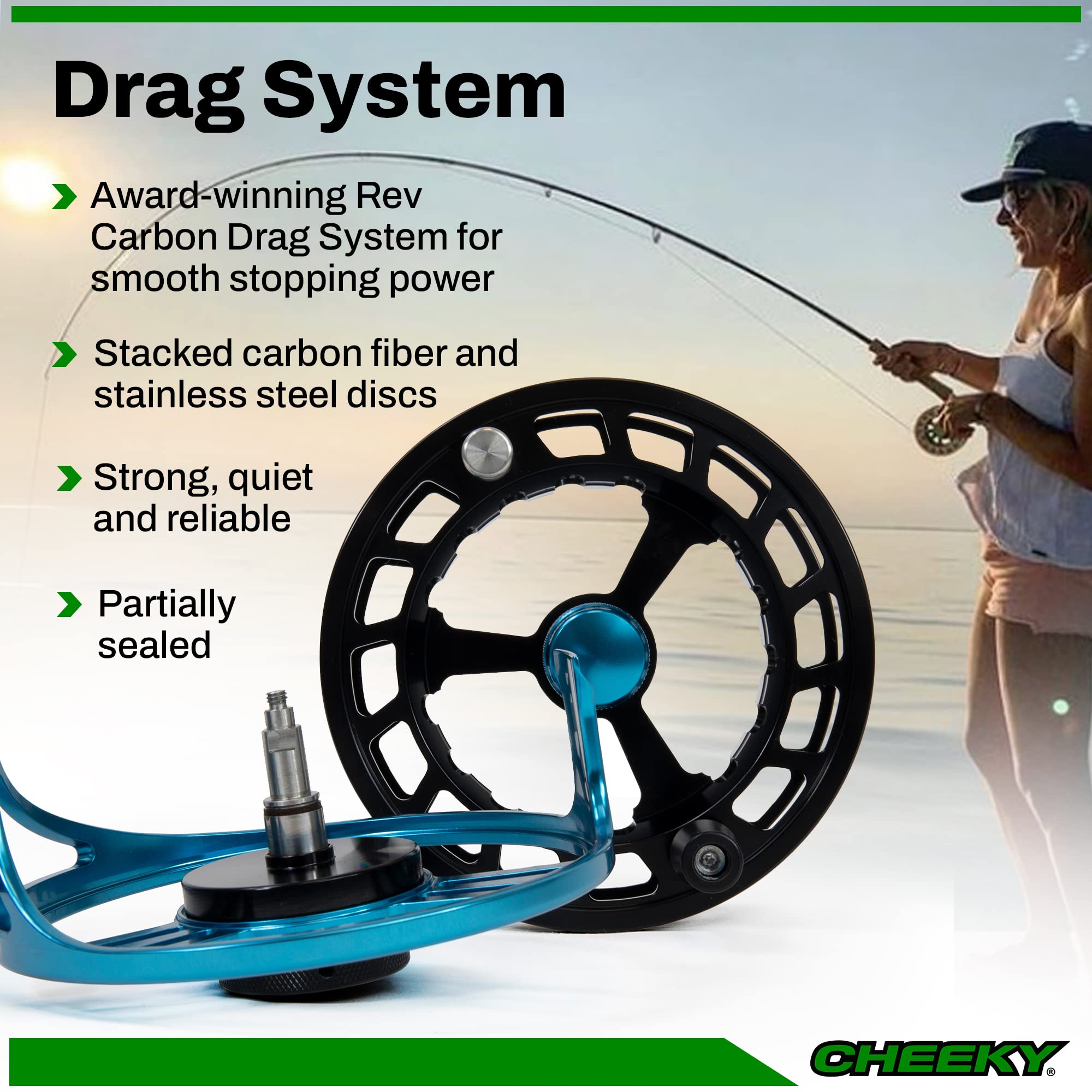 Premium Cheeky Fishing Launch Series Fly Reels - Lightweight & Durable Fly Fishing Gear for Freshwater & Saltwater - Perfect for Trout, Bass, and Salmon Fishing Adventures