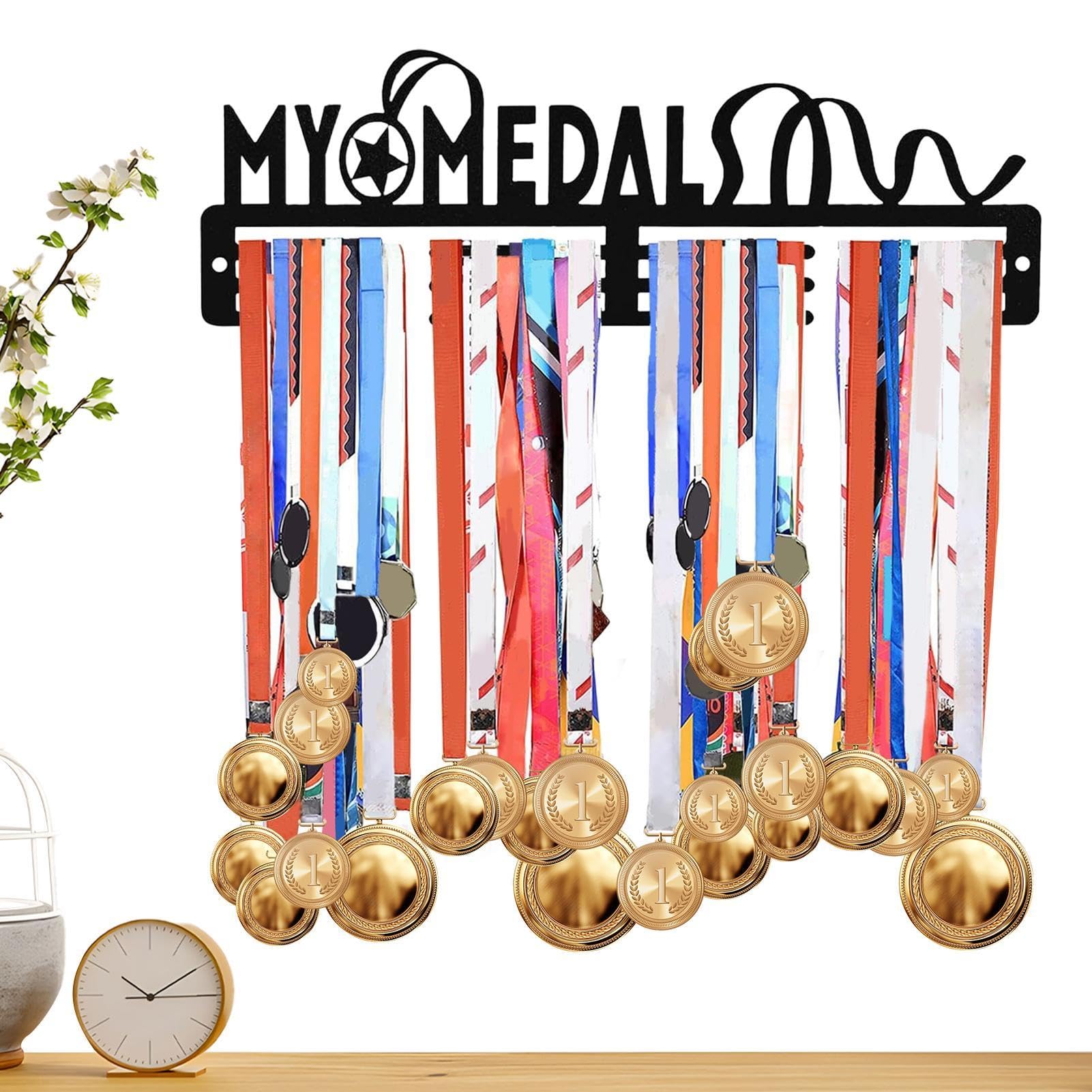 Premium Iron Award Ribbon Wall Display Hanger - Holds 24-30 Awards with Exquisite Letter Design | Perfect for Trophy Showcase, Office Decor & Competition Prize Organization