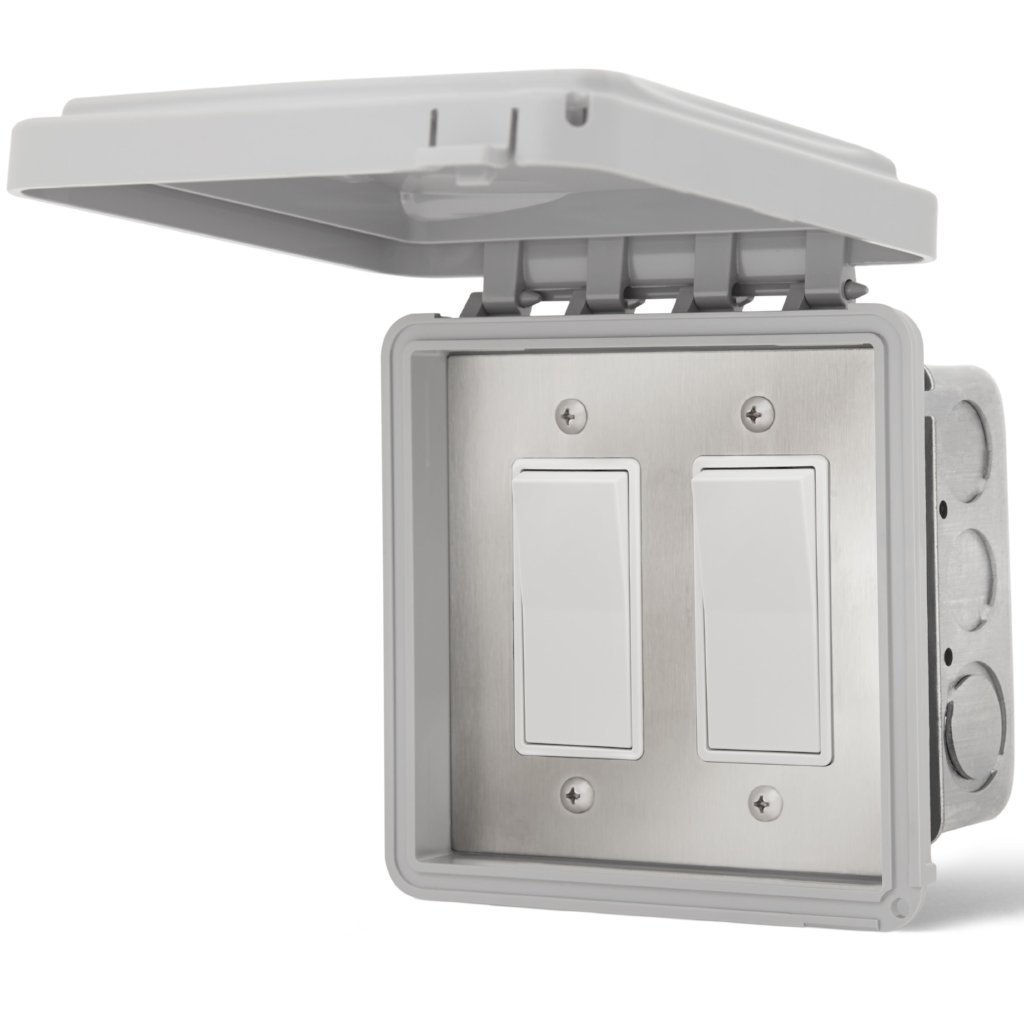 Infratech Simple Dual ON/OFF In-Wall Switch for Single Element Electric Heaters - Weatherproof Cover - Perfect for Home, Office & Garage Heating Control