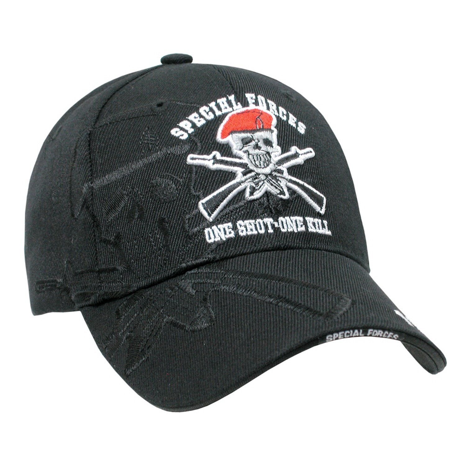 Rapiddominance 1 Shot 1 Kill Shadow Cap - Black Tactical Baseball Hat for Outdoor Hunting, Airsoft & Military Training | Perfect for Camouflage & Concealment