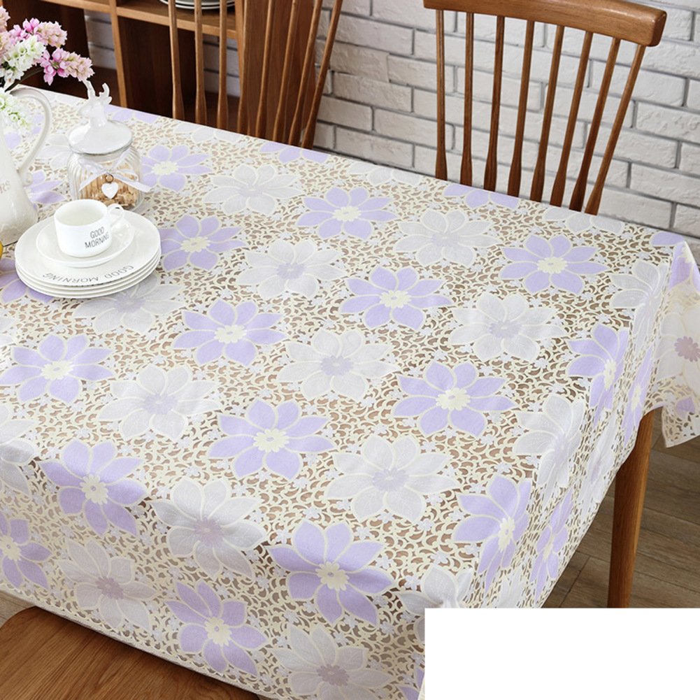 Waterproof PVC Tablecloth 52x70 Inches - Oil-Resistant Rectangular Plastic Table Cover for Dining, Parties & Outdoor Use - No Ironing Needed (133x177cm)