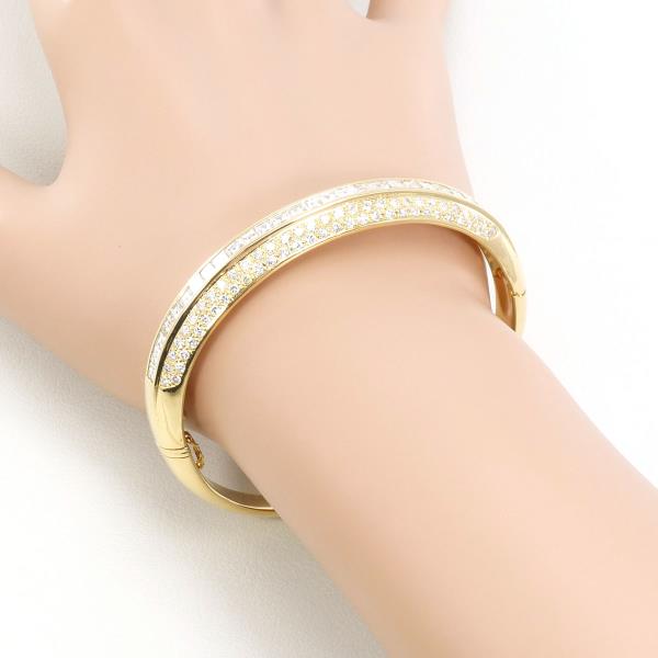 18K Yellow Gold Diamond Bangle Bracelet 17cm - Elegant Women's Jewelry Gift for Anniversary, Wedding & Special Occasions