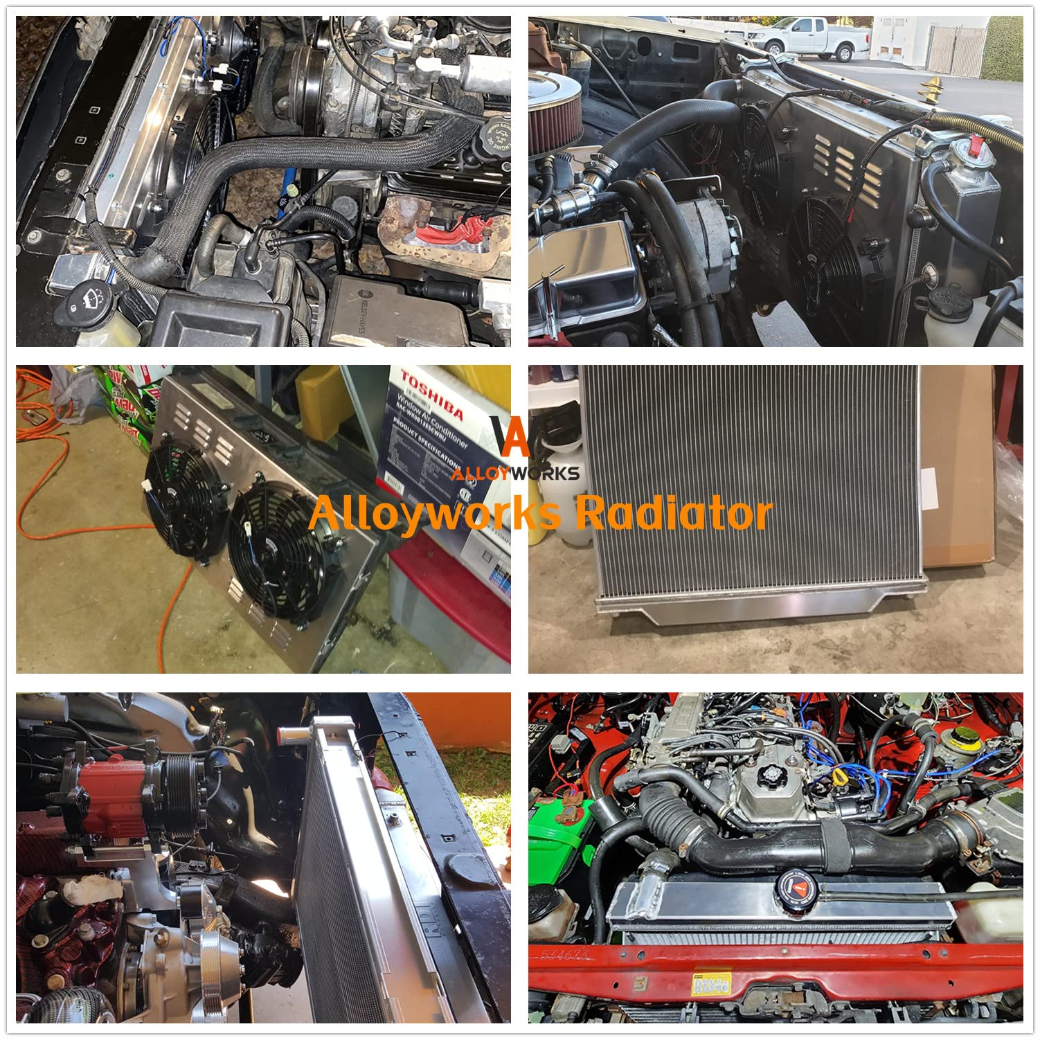 Alloyworks 3-Row Aluminum Radiator with Fan Shroud & Relay Kit for 1947-1954 Chevy Truck 3100/3600/3800/3900 Pickup - High Performance Cooling System for Classic Car Restoration & Hot Rod Builds