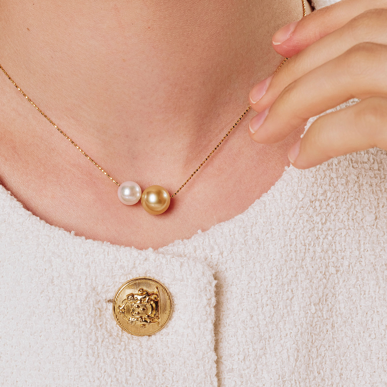 18K Gold South Sea Golden Pearl Necklace KN00222 | Elegant Women's Jewelry Gift for Wedding, Anniversary & Special Occasions | Luxury Pearl Pendant Necklace for Brides, Mothers & Fashion Lovers