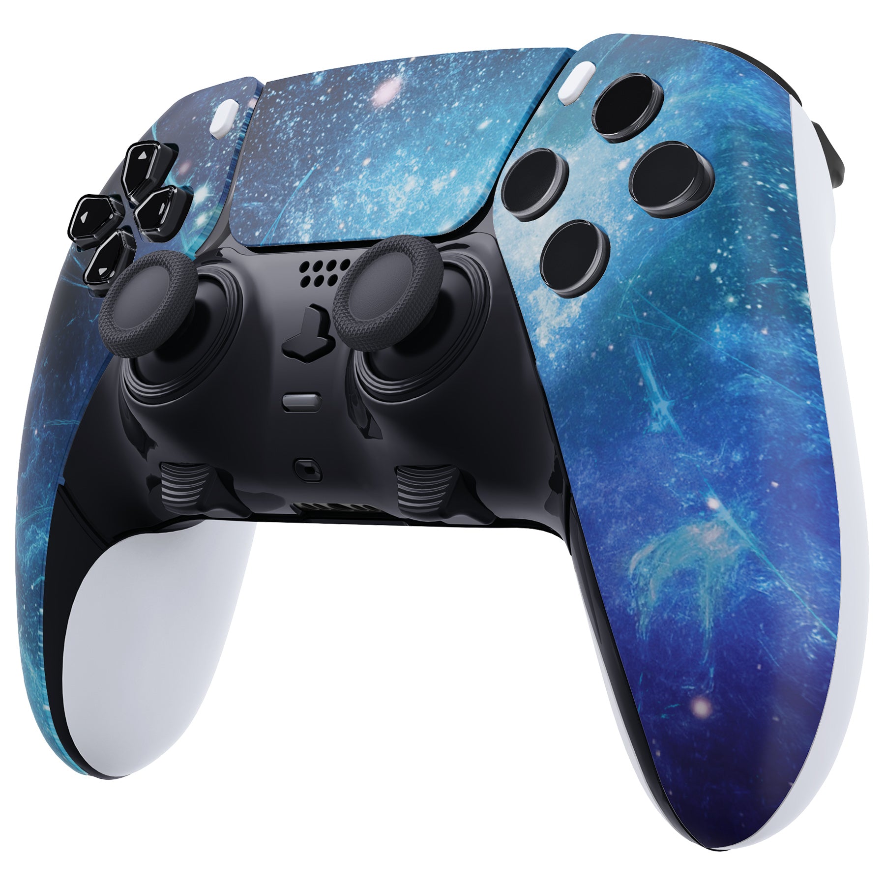 ExtremeRate Blue Nebula PS5 Edge Controller Replacement Shell - DIY Front Housing Faceplate & Touchpad Cover for Custom Gaming Setup | Compatible with PlayStation 5 Edge Wireless Controller (MLREGT005) | Perfect for Competitive Gaming, Streaming & Controller Customization