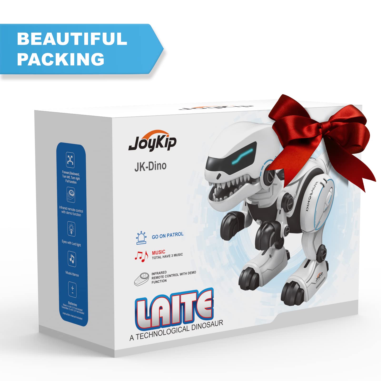 Smart Programmable RC Dinosaur Robot Toy - Remote Control T-Rex with Walking, Dancing, Singing & Roaring Functions, LED Lights for Kids Ages 3-7 | Interactive STEM Learning Toy for Boys & Girls | Perfect Birthday Gift & Indoor Playtime Companion