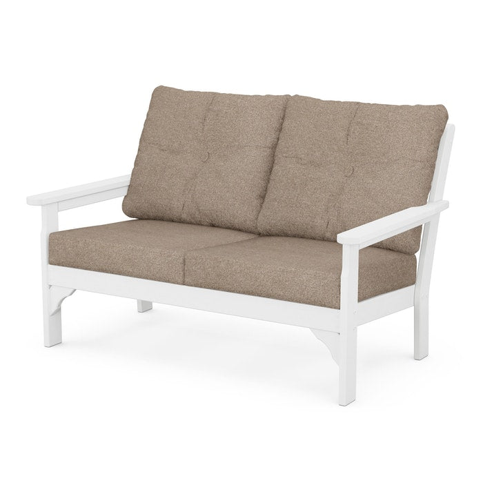 POLYWOOD Vineyard Deep Seating Loveseat - Outdoor Patio Furniture, All-Weather Resin Wicker Loveseat with Cushions - Perfect for Garden, Poolside, and Backyard Relaxation