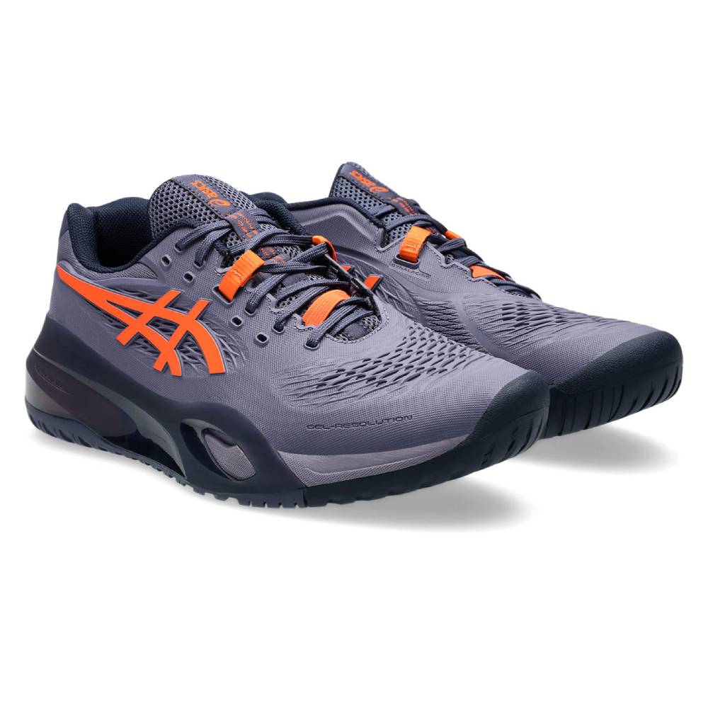 ASICS Gel Resolution X Men's Tennis Shoes - Lightweight Performance Court Shoes for Men (Grey Purple/Nova Orange) - Perfect for Competitive Tennis Matches & Training Sessions