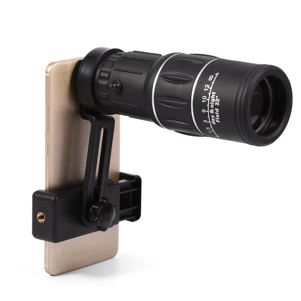 16X HD Telephoto Camera Lens for iPhone & Android - Monocular Telescope with Fog Proof Zoom & Phone Holder - Perfect for Hiking, Travel & Wildlife Photography