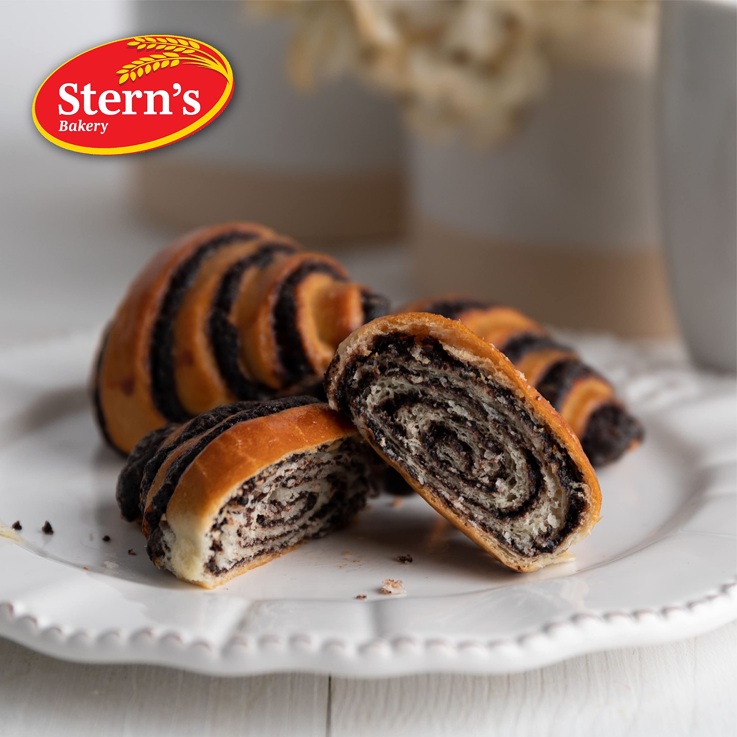 Delicious Rugelach Pastries & Chocolate Babka Bread - Kosher, Dairy & Nut Free Breakfast Pastries | Perfect for Coffee Time, Holiday Parties & Birthday Celebrations | 13 oz Stern's Bakery - Ideal for Brunch, Afternoon Tea & Gift Giving