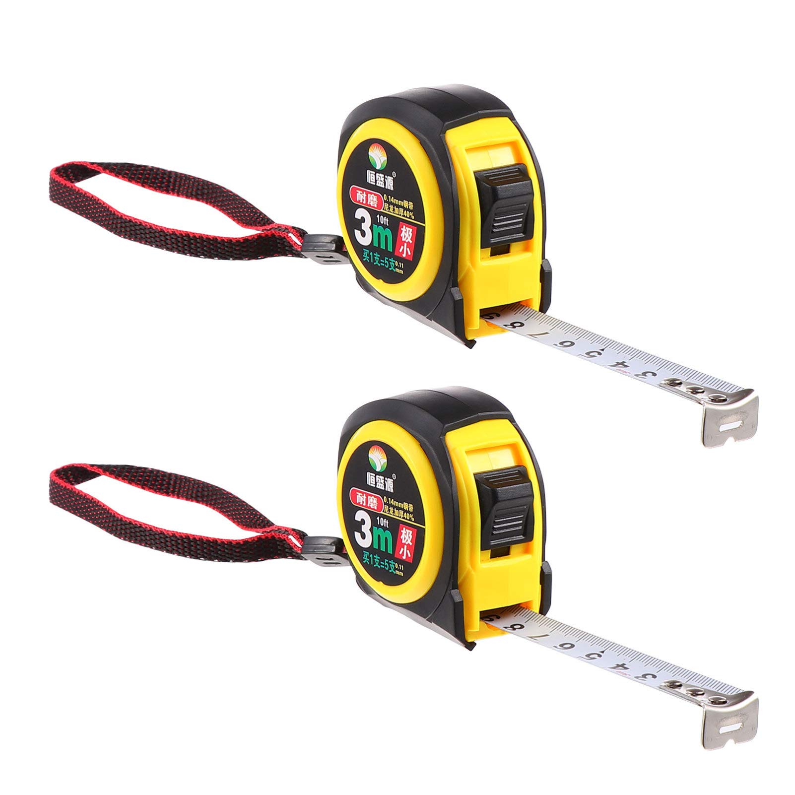 DOITOOL 2-Pack Auto-Lock Retractable Tape Measure - 3M/10FT Self-Marking Steel Measuring Tape for Construction, Sewing, DIY & Home Improvement Projects