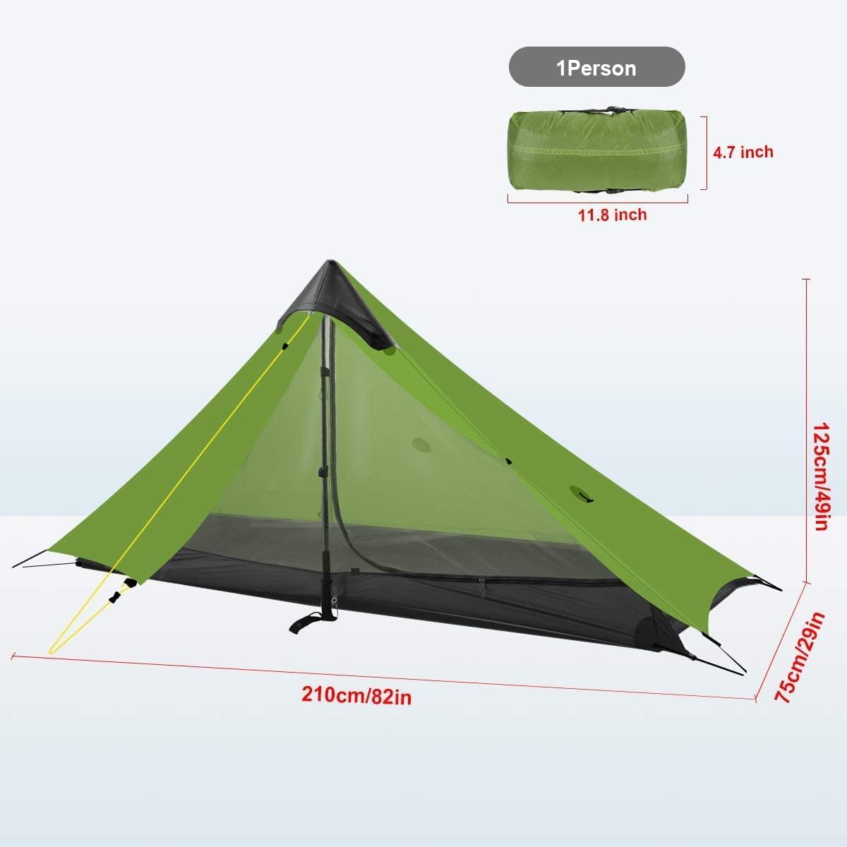 Ultralight 1/2 Person 3-Season Backpacking Tent - Lightweight LanShan Camping Shelter for Hiking, Trekking & Outdoor Adventures | Perfect for Solo Campers & Couples in Mountains, Forests & National Parks
