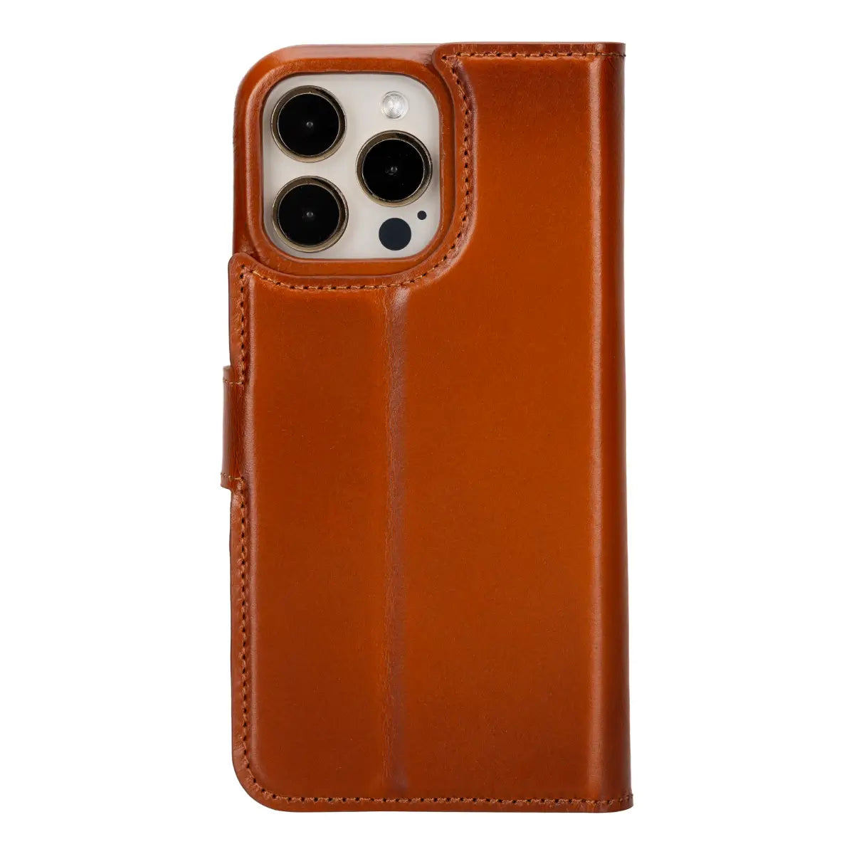 Premium Burnished Tan Leather iPhone 15 Pro Max Wallet Case - Slim Protective Cover with Card Slots | Perfect for Business, Travel & Everyday Use