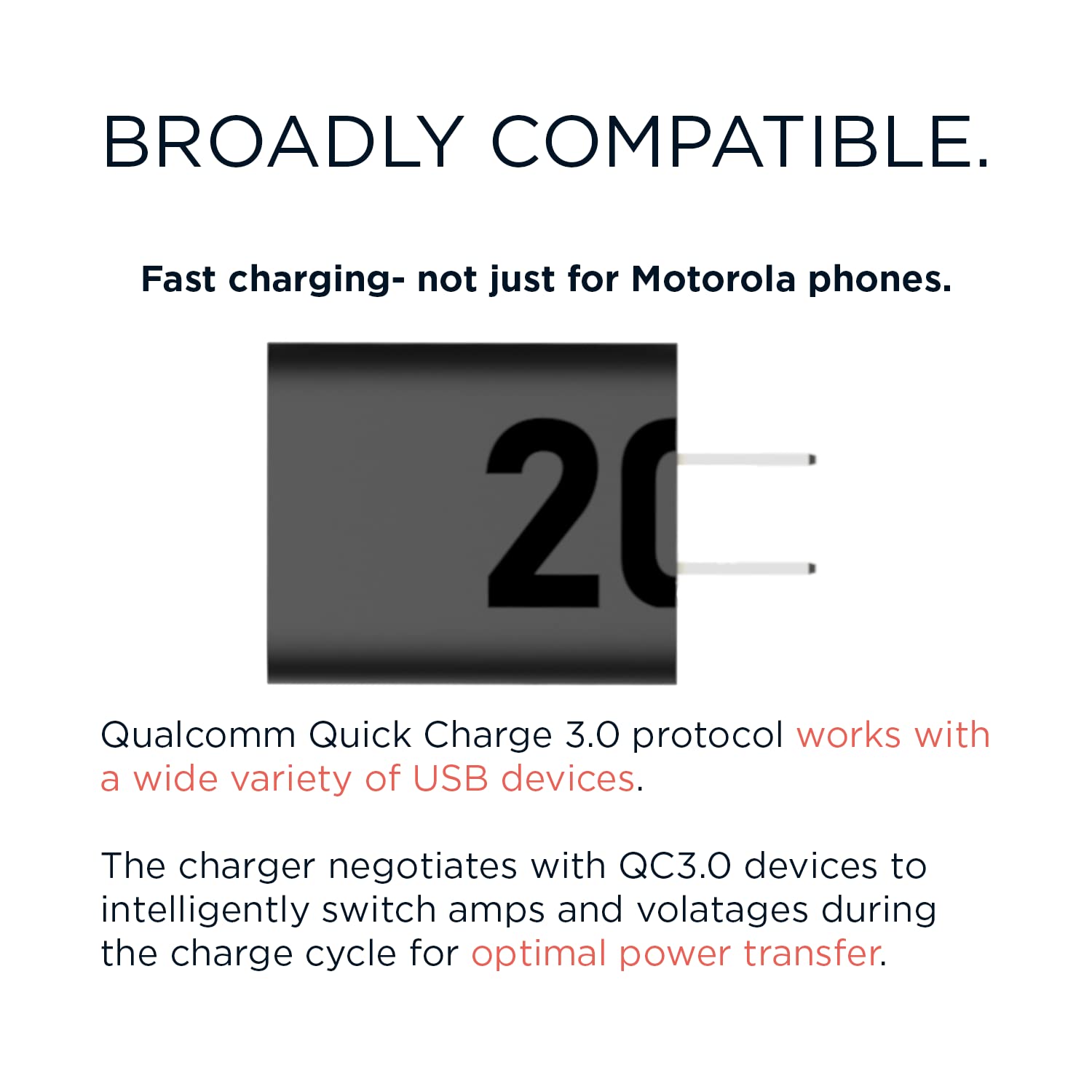2-Pack Motorola TurboPower 20 QC3.0 Fast Charger with 6.6ft USB-A to USB-C Cables - Compatible with Moto G Play 2023, G Power (2022/2023 5G), G Stylus (2022/2023 5G), G 5G (2022/2023), Edge/Edge+ (2022/2023) - Perfect for Home, Office & Travel Charging