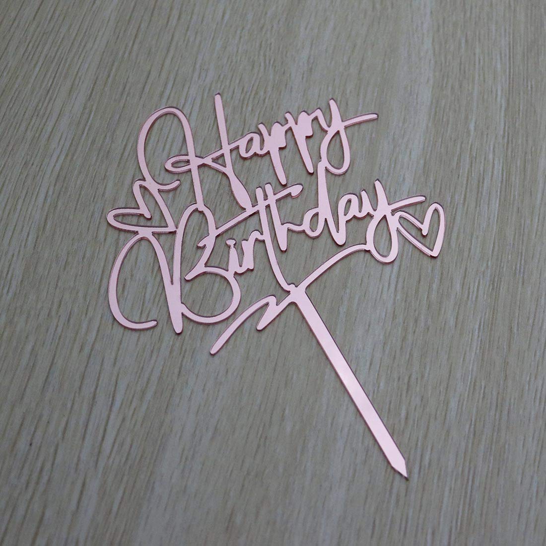 Happy Birthday Cake Topper - Rose Gold Mirror Acrylic Party Decorations for Birthday Cakes, Cupcakes & Desserts | Perfect for Birthday Parties, Baby Showers & Special Celebrations