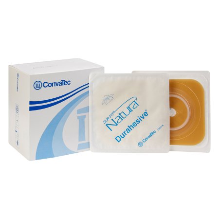 ConvaTec SUR FIT Natura Durahesive Skin Barrier - 4 x 4 Inch, Cut-to-Fit Ostomy Pouch (Up to 1 1/4 Inch Opening, 1 3/4 Inch Flange) - Secure & Comfortable for Active Lifestyles, Post-Surgery Care & Daily Use
