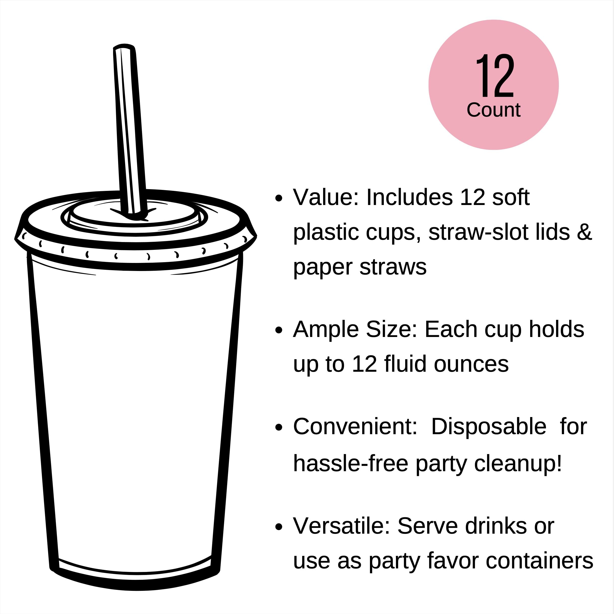 Gingerbread Train Christmas Party Cups with Lids and Straws - 12 Pack | Holiday Drinkware for Festive Gatherings, Kids Christmas Parties & Hot Cocoa Serving