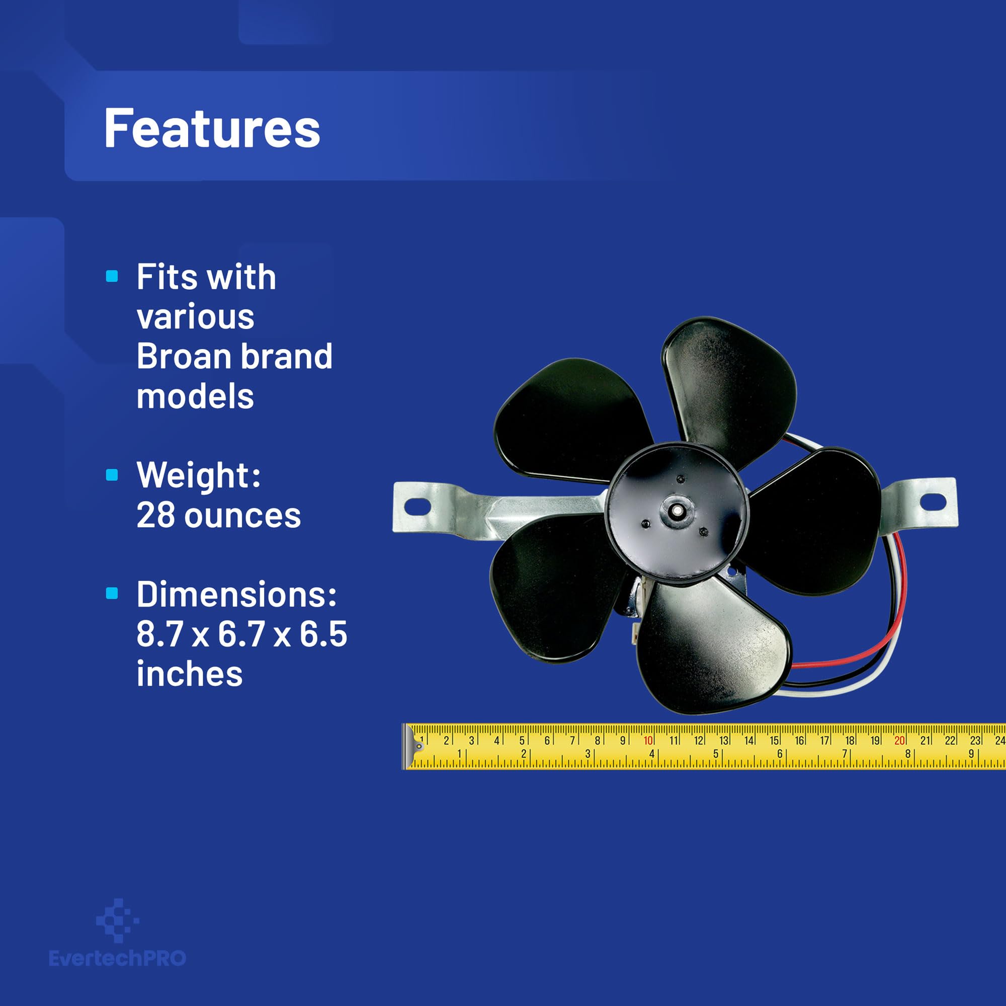 Broan Range Hood Fan Motor 97012248 - Durable & Easy to Install Replacement for Models 1172615, 97005161, 97011218 - Perfect for Kitchen Ventilation & Air Circulation