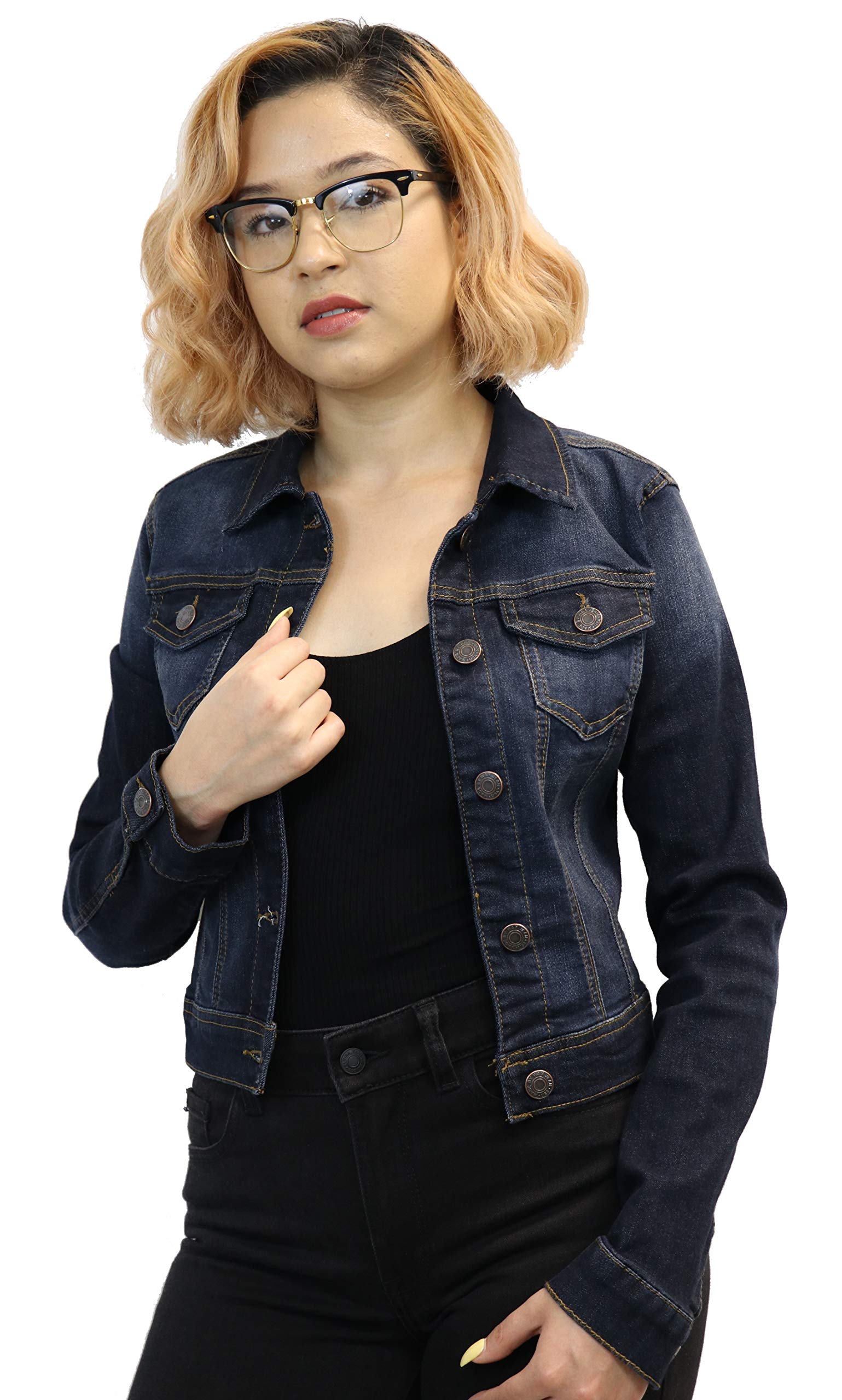 Women's Denim Jean Jacket with Button Down Front - Casual Stretch Denim Jacket for Women | Perfect for Everyday Wear, Layering & Outdoor Activities