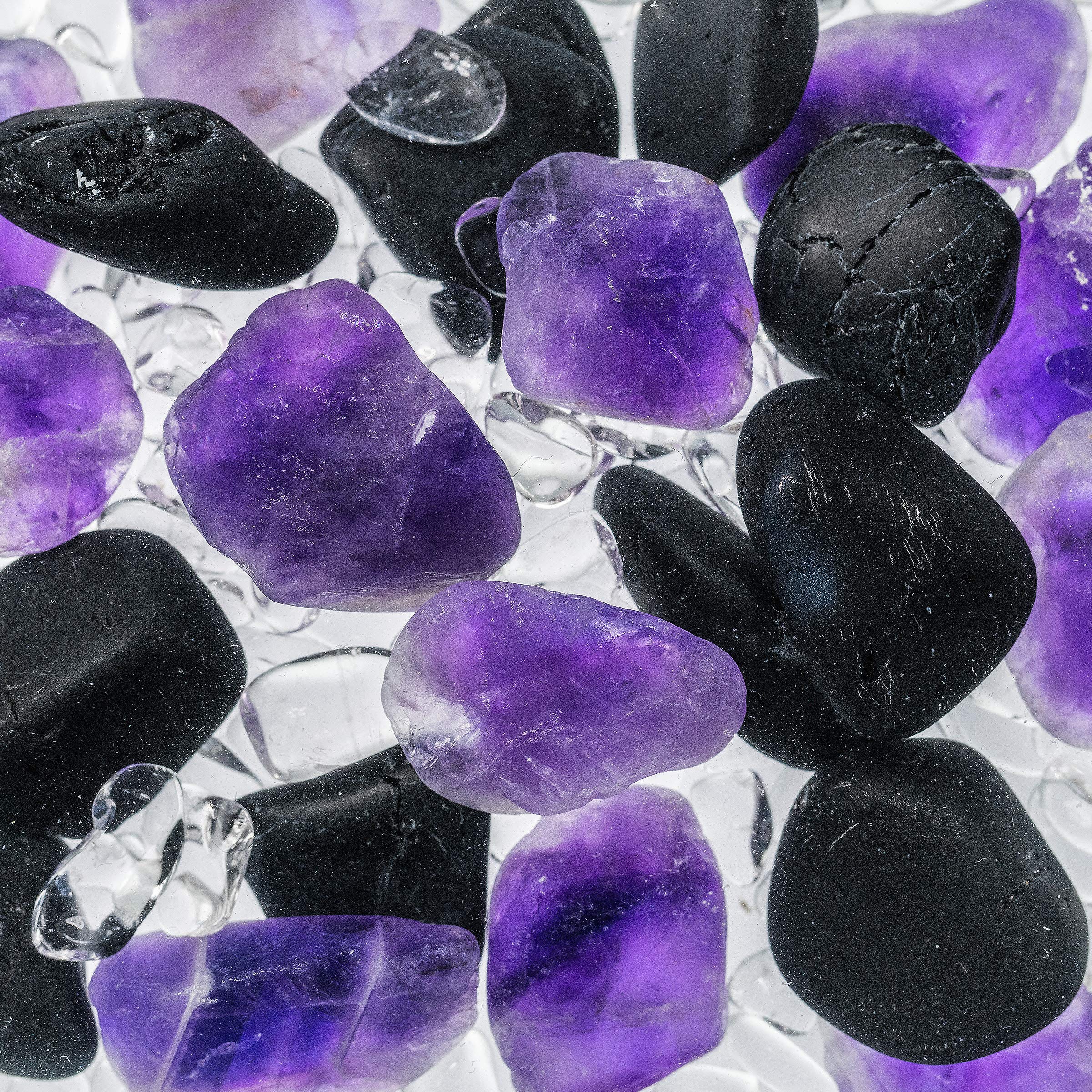 VitaJuwel GemPod GUARDIAN ViA Crystal Water Bottle with Black Tourmaline, Amethyst & Clear Quartz - Natural Energy Infuser for Hydration, Wellness & Spiritual Balance | Perfect for Yoga, Meditation & Daily Detox