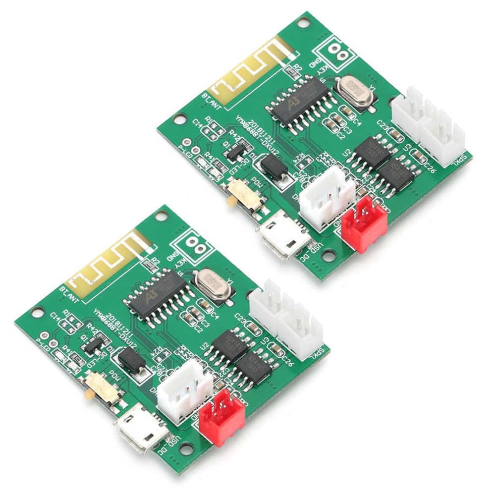 Wiianoxd 1 Pair Stereo Power Amplifier Board Module - 5W Dual Channel Audio Amp for 3.7-5V Speakers (Green) | Perfect for DIY Bluetooth Speakers, Home Audio Projects & Portable Sound Systems