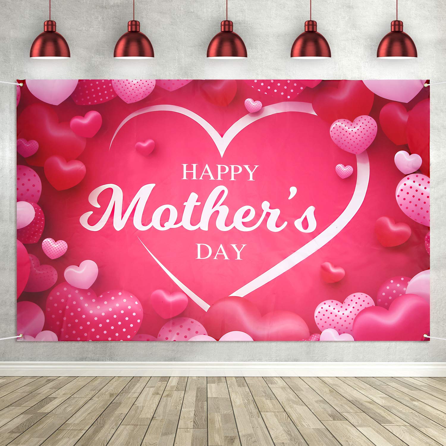 Happy Mother's Day Banner Backdrop - Floral Photography Background for Mother's Day Party Decorations | Perfect for Photo Booths, Baby Showers & Family Celebrations