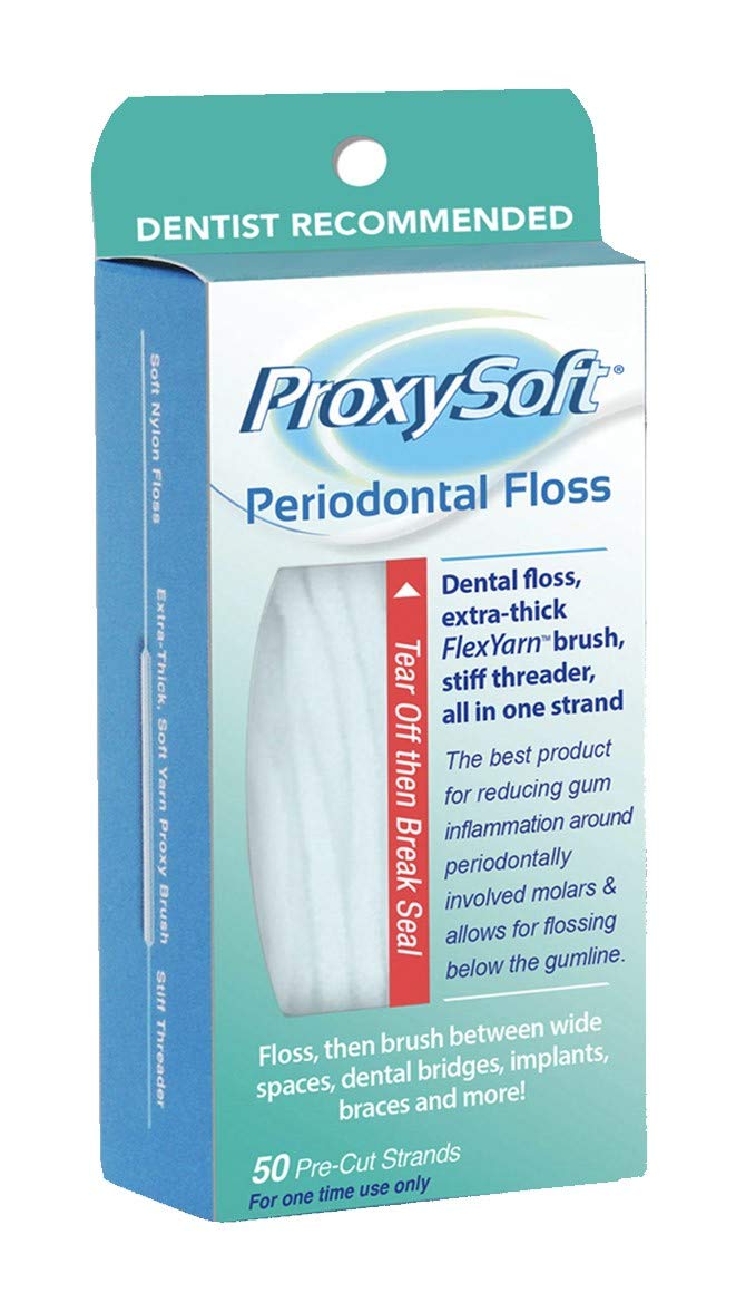 **ProxySoft Periodontal Floss - 1 Pack Dental Floss Threader for Braces & Teeth, Thick ProxyBrush for Gum Health & Periodontal Care - Orthodontic Flossers for Daily Oral Hygiene - Perfect for Braces Wearers & Sensitive Gums**