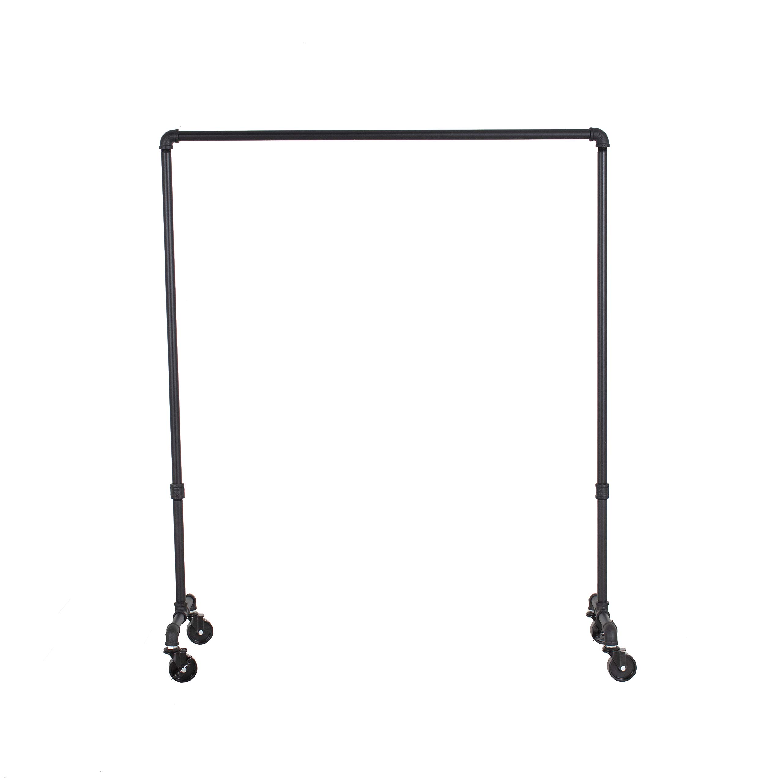 William Roberts Vintage Industrial Heavy Duty Hanging Rod Garment Rolling Closet Organizer Rack - 36 Inch with Wheels for Bedroom, Laundry Room & Closet Storage Organization