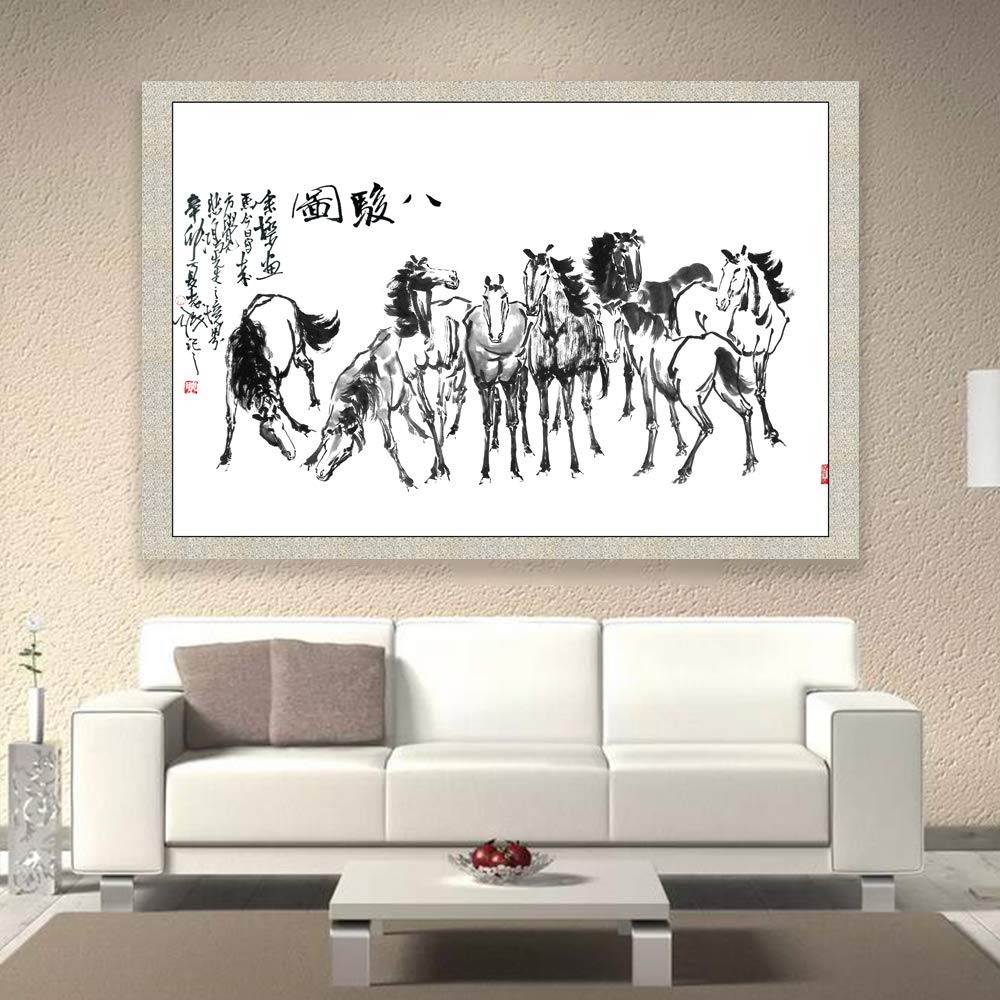 Wall26 Canvas Wall Art - Running Horse Giclee Painting - 12x18 Inches - Perfect for Bedroom, Living Room, Office, and Home Decor