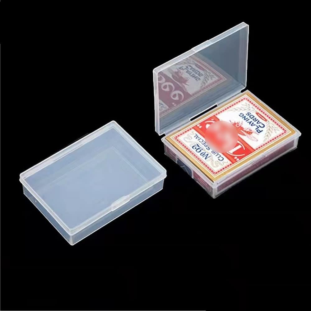 6 Pcs Clear Plastic Playing Card Case - Deck Box Holder for Collectible Trading Cards, PTCG, Bank & Business Cards | Durable Storage Solution for Game Nights & Card Collectors