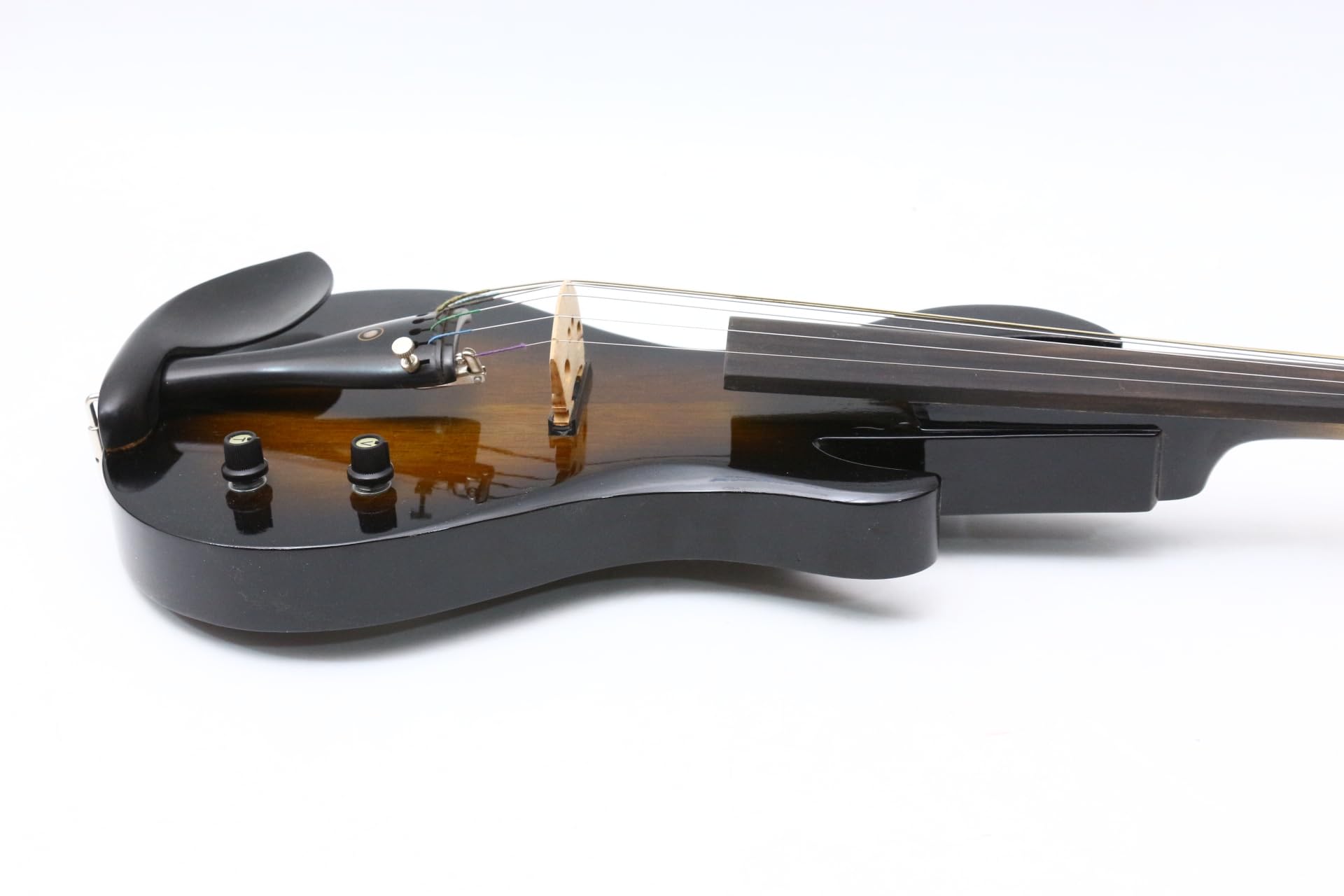 **4/4 Full Size Solid Wood Electric Violin with Ebony Fittings – 6-String Sunburst Design, Includes Violin Case & Bow – Perfect for Performances, Practice & Studio Recording**