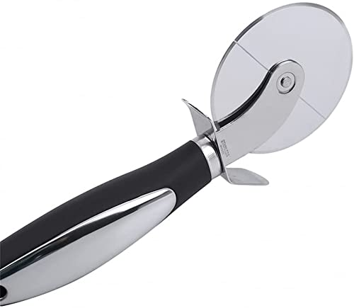 Premium Stainless Steel Pizza Cutter with Ergonomic Rubber Handle - Heavy Duty Rotating Wheel for Slicing Pizza, Pies, and Pastries - Perfect for Home Kitchens, Pizzerias, and Restaurants