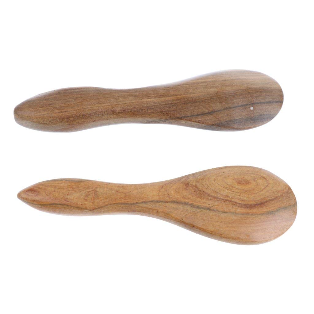 2pcs Wooden Gua Sha Massage Tools - Chinese Gua Sha Facial & Back Scraping Massager Set, Spoon Shape for Skin Care & Relaxation - Perfect for Home Spa, Self-Care Routine & Pain Relief Therapy