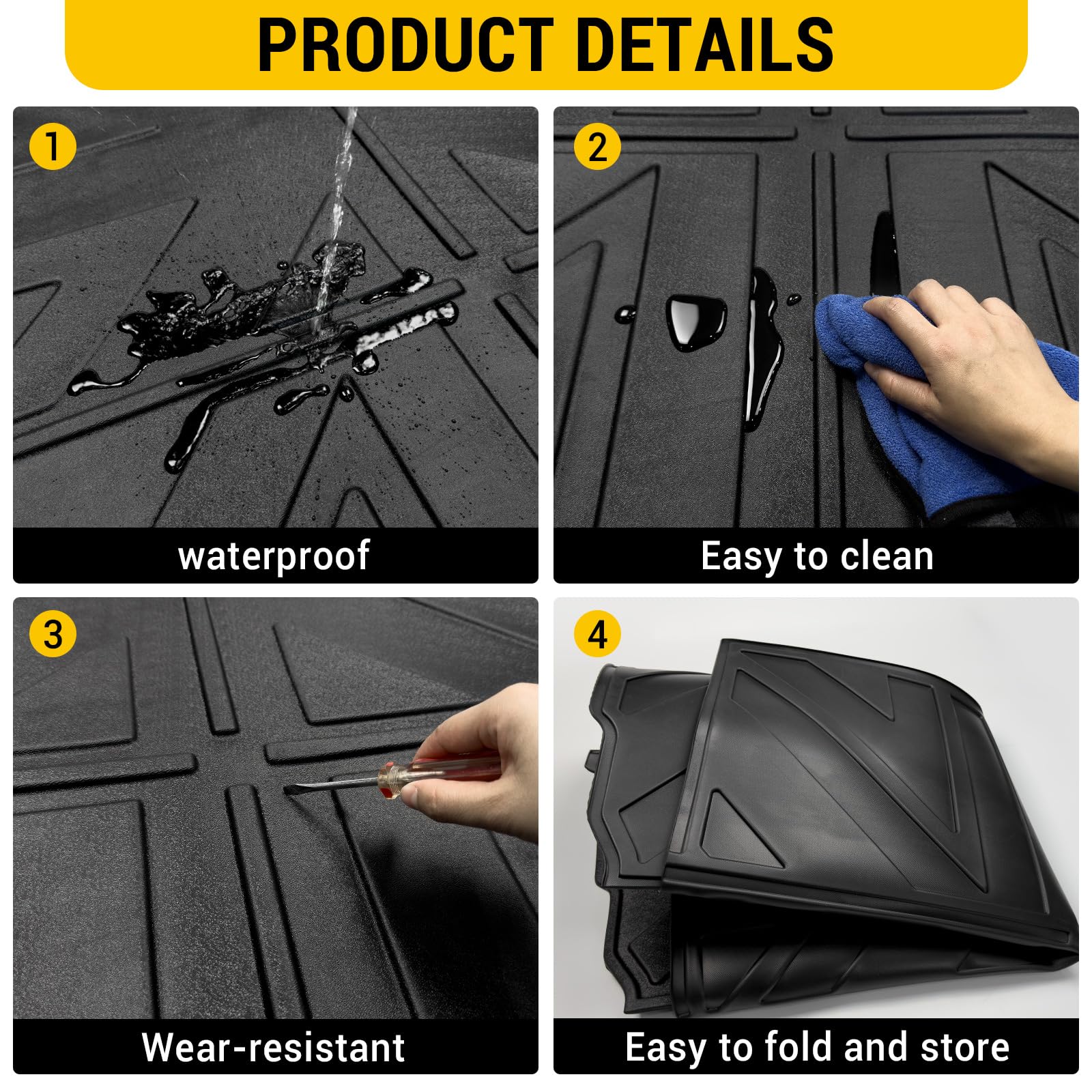 Heavy Duty Truck Bed Mat for 2019-2025 Chevy Silverado & GMC Sierra 1500 5.8FT Crew Cab Short Bed | All-Weather Anti-Slip Bed Liner | Durable Cargo Protection Mat | Perfect for Hauling, Camping & Off-Road Adventures