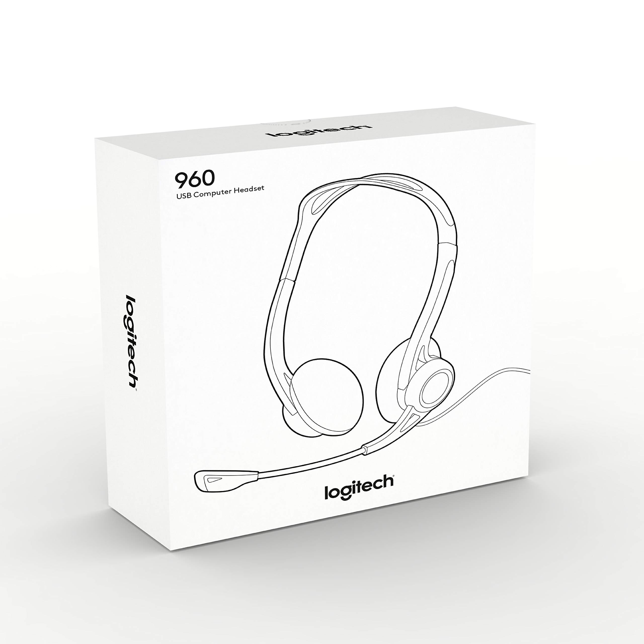 Logitech OEM PC 960 USB Stereo Headset - Noise Cancelling Gaming Headphones with Mic for PC, Laptop, PS4, Xbox - Perfect for Online Meetings, Gaming & Music