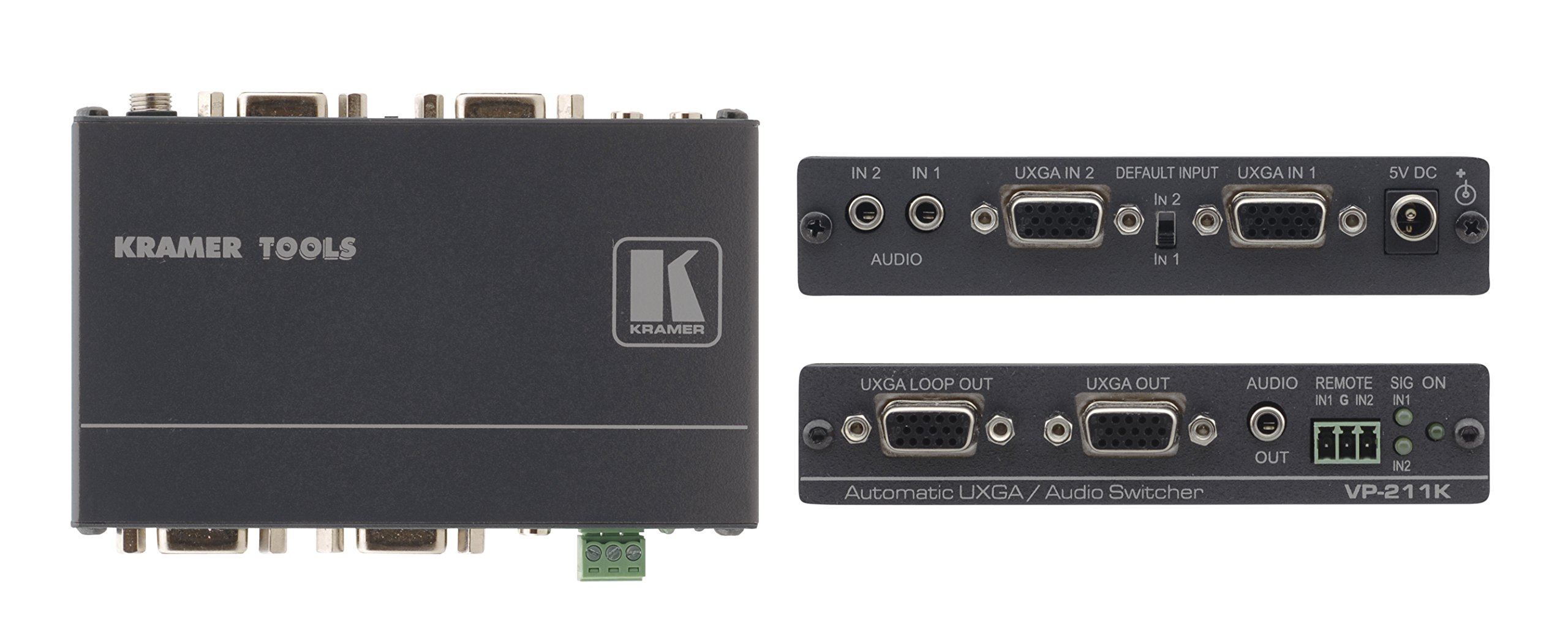 Kramer Electronics VP-211K 2x1 HDMI Video & Audio Switcher - 4K Resolution, Stereo Sound - Perfect for Home Theater, Conference Rooms & Gaming Setup