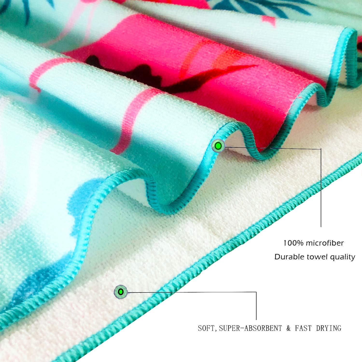 COZUMO Premium Microfiber Beach Towel - Quick Dry, Sand Free, Ultra Absorbent - 28