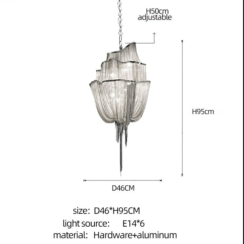 Elegant Tassel Chandelier - Modern Decorative Ceiling Light with Fringe for Living Room, Bedroom & Dining Room Decor