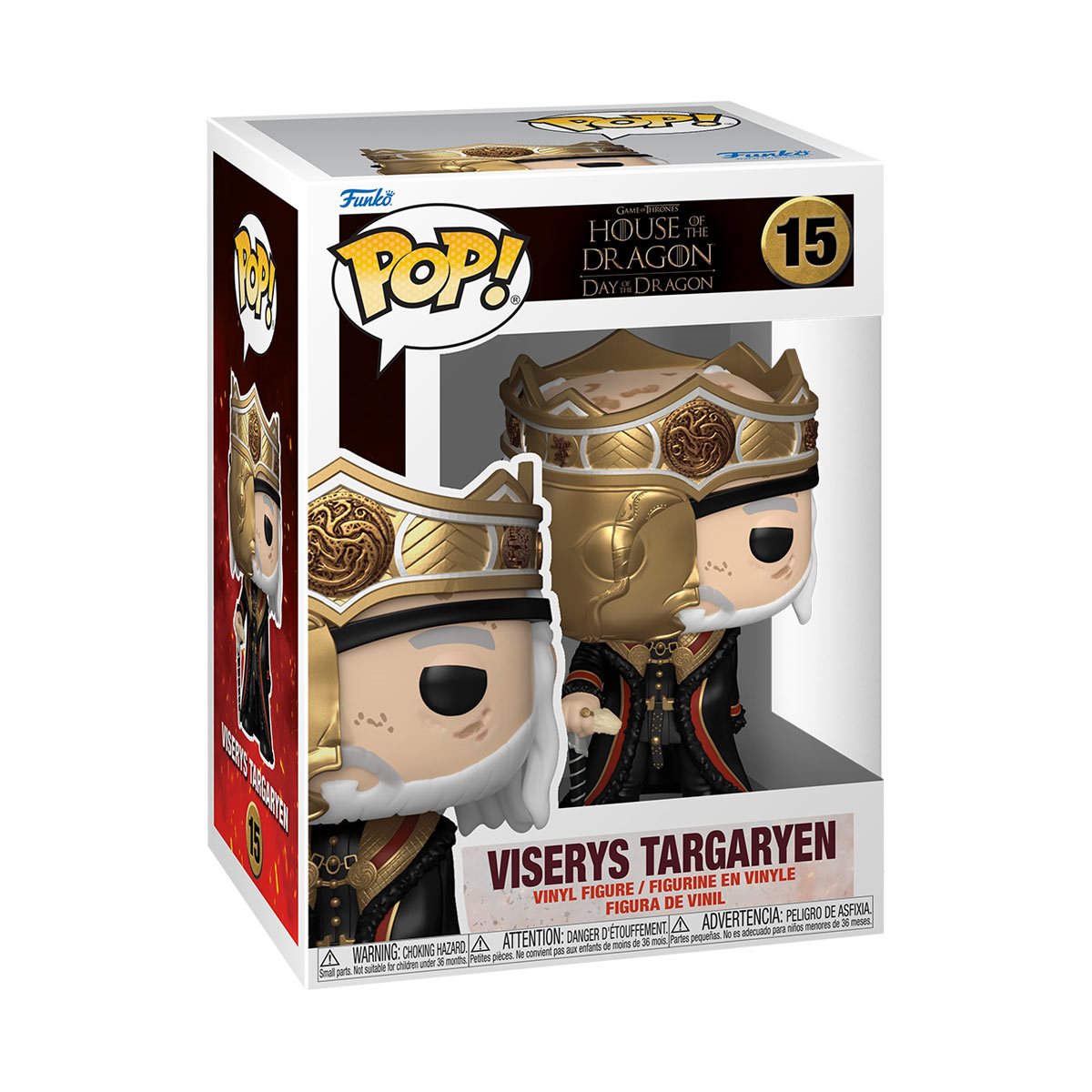 House of the Dragon Viserys Targaryen with Mask Funko Pop! Vinyl Figure #15 - Game of Thrones Collectible for Fans, Display & Gift Idea