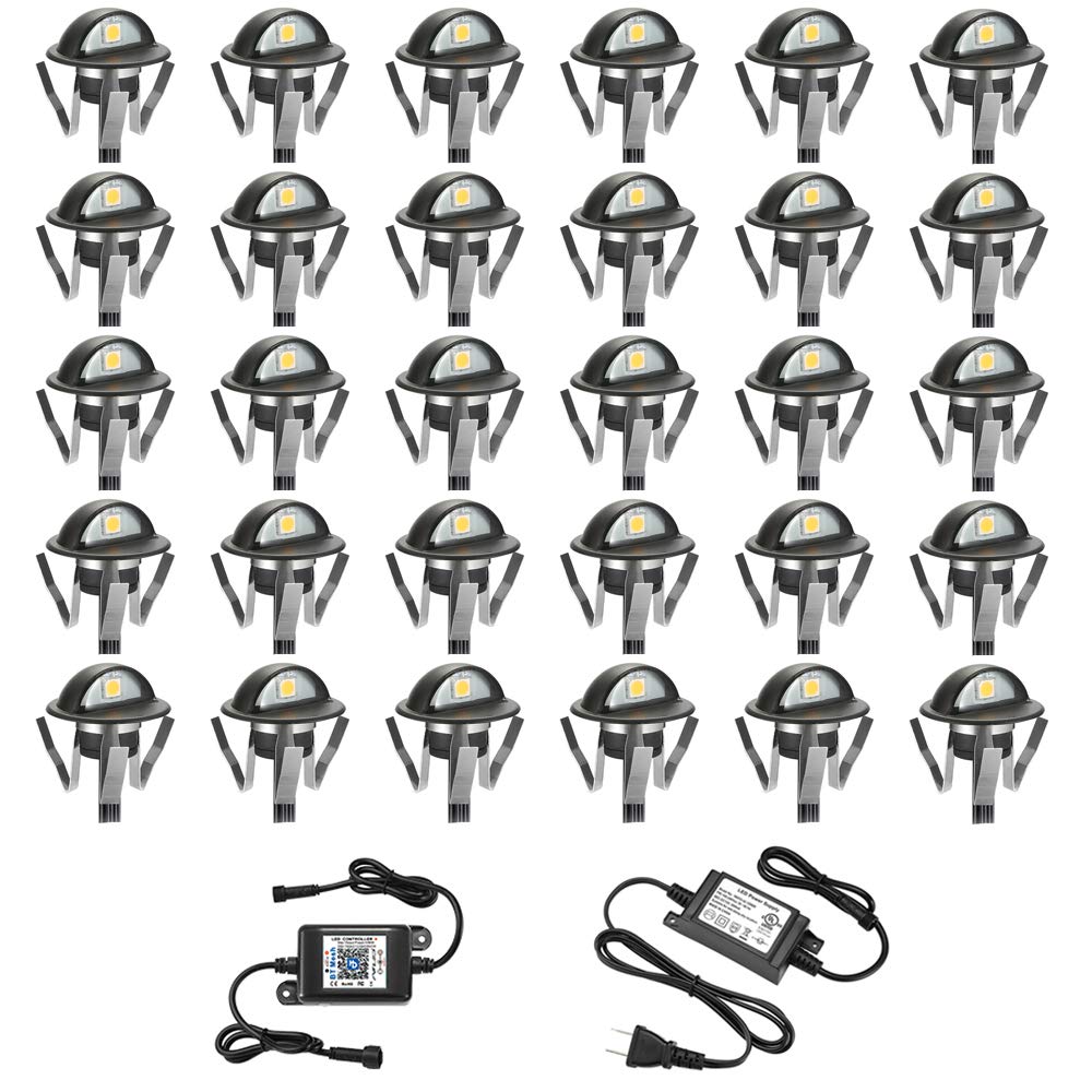 FVTLED 30-Piece LED Deck Lights Set - 1.38