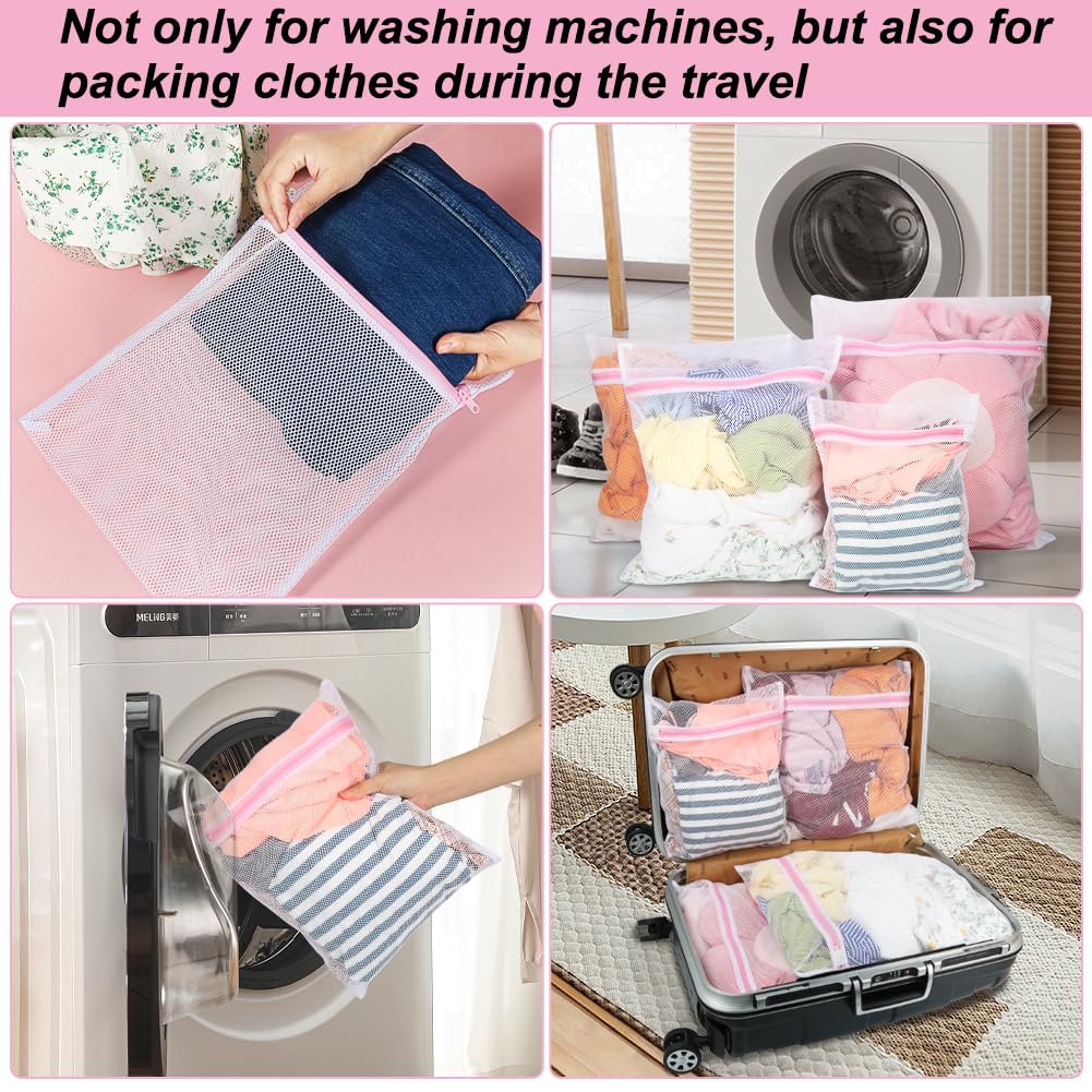Vivifying Mesh Laundry Bags 4-Pack - Durable Zippered Washing Machine Bags for Delicates, Lingerie, Socks, Shoes & Stuffed Animals - Perfect for Travel, Gym & Baby Clothes Care