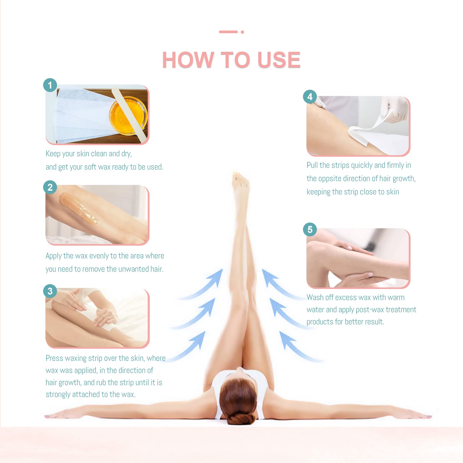 100 Yard Non-Woven Disposable Wax Strips for Body & Face Hair Removal - Gentle Epilating Roll for Smooth Skin at Home or Salon